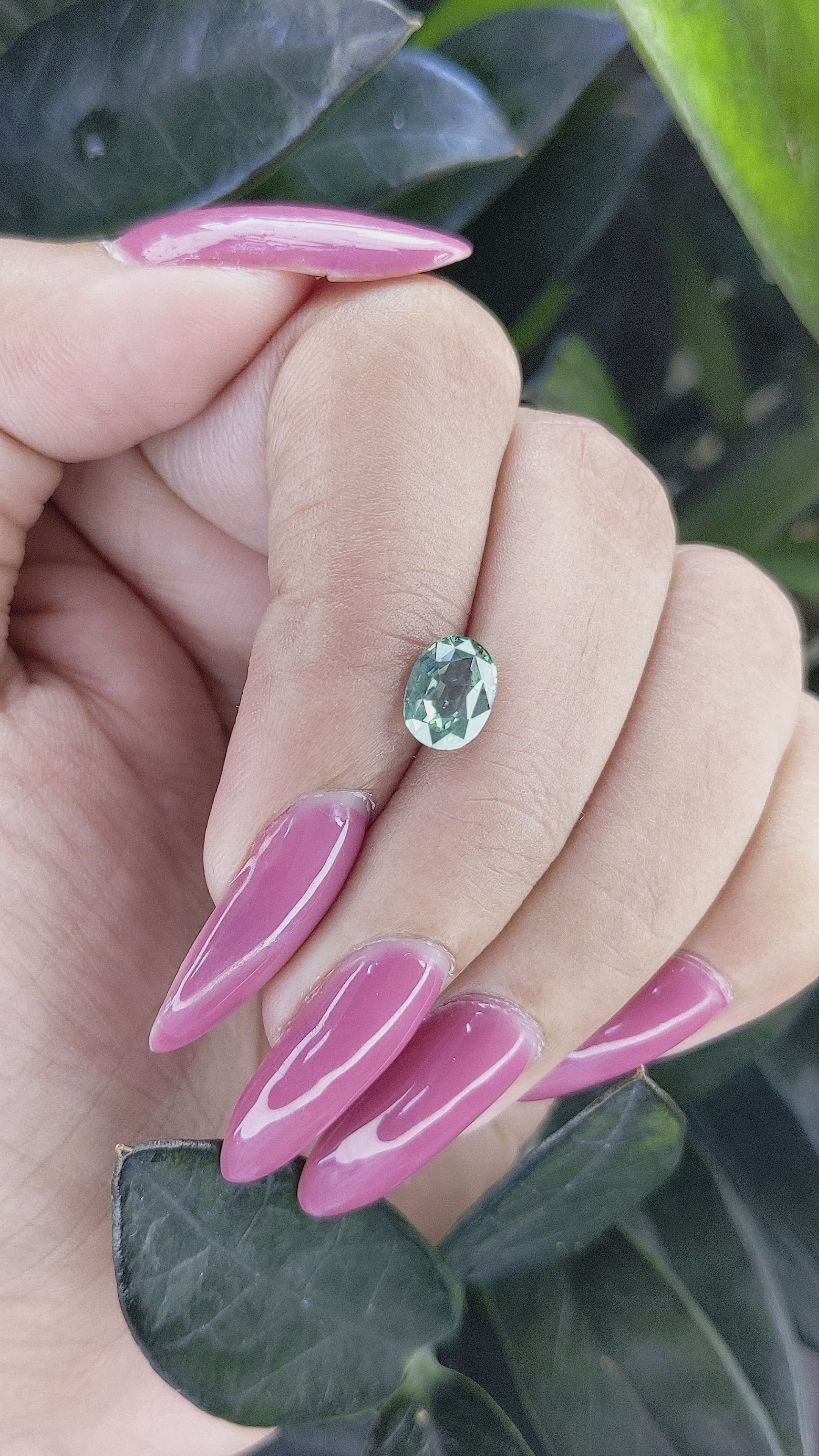 1.67 Ct. Green Sapphire from Tanzania Size Video