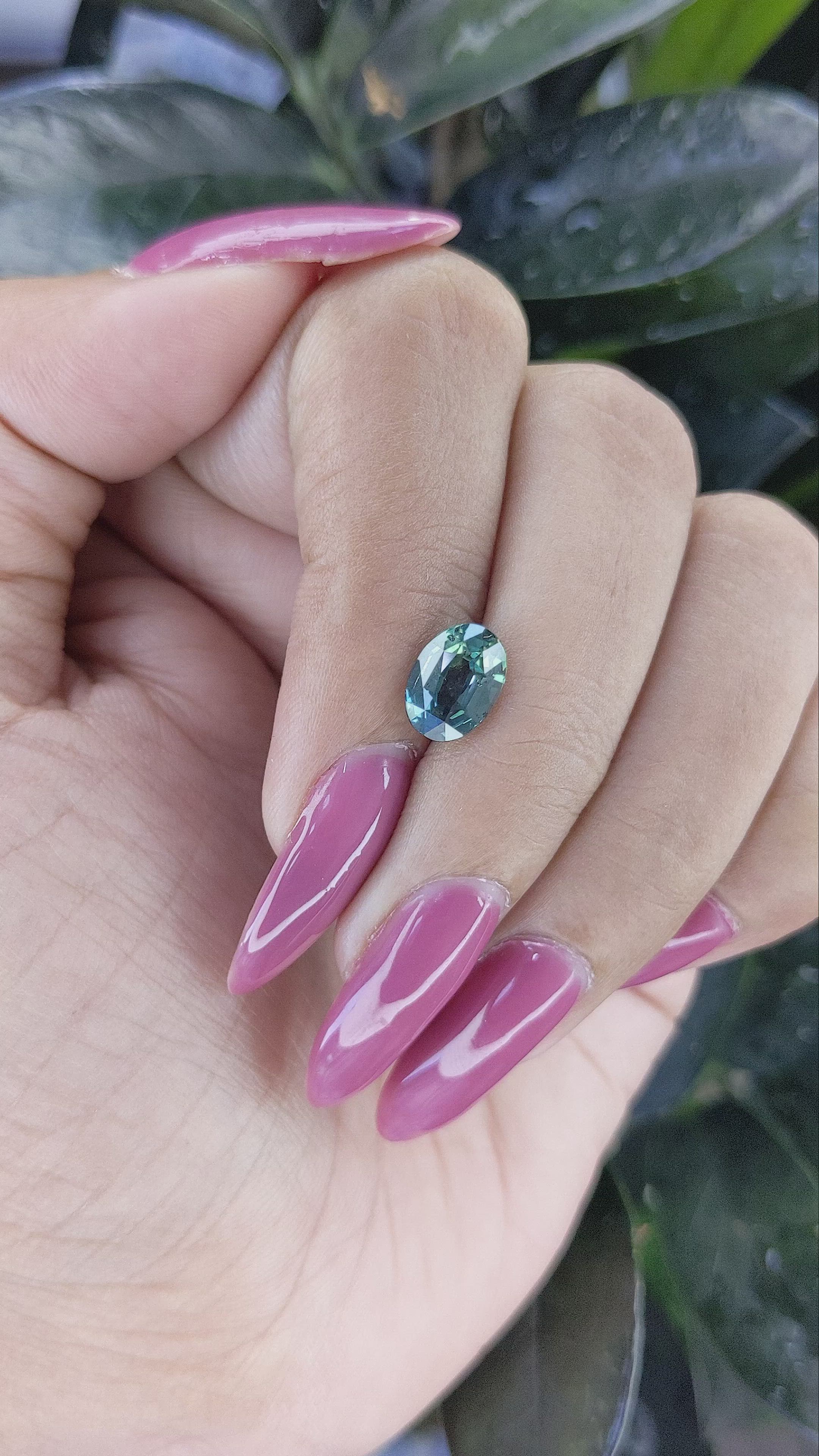 2.25 Ct. Bluish Green Sapphire from Tanzania Size Video