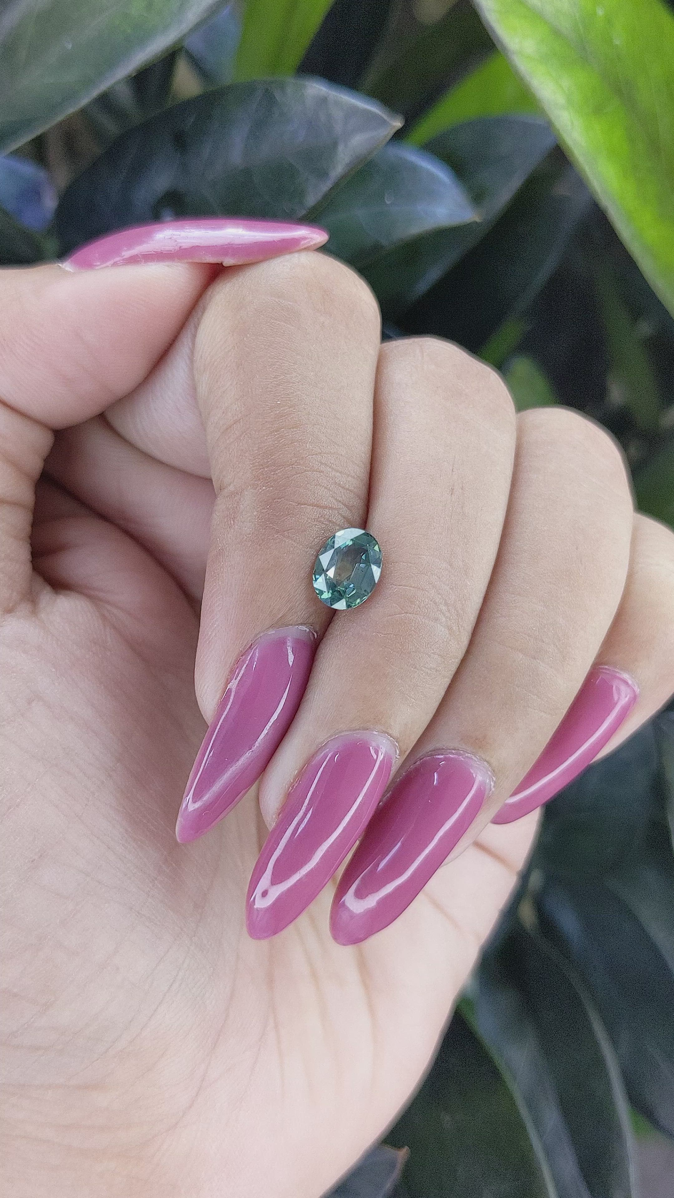 1.40 Ct. Bluish Green Sapphire from Tanzania Size Video