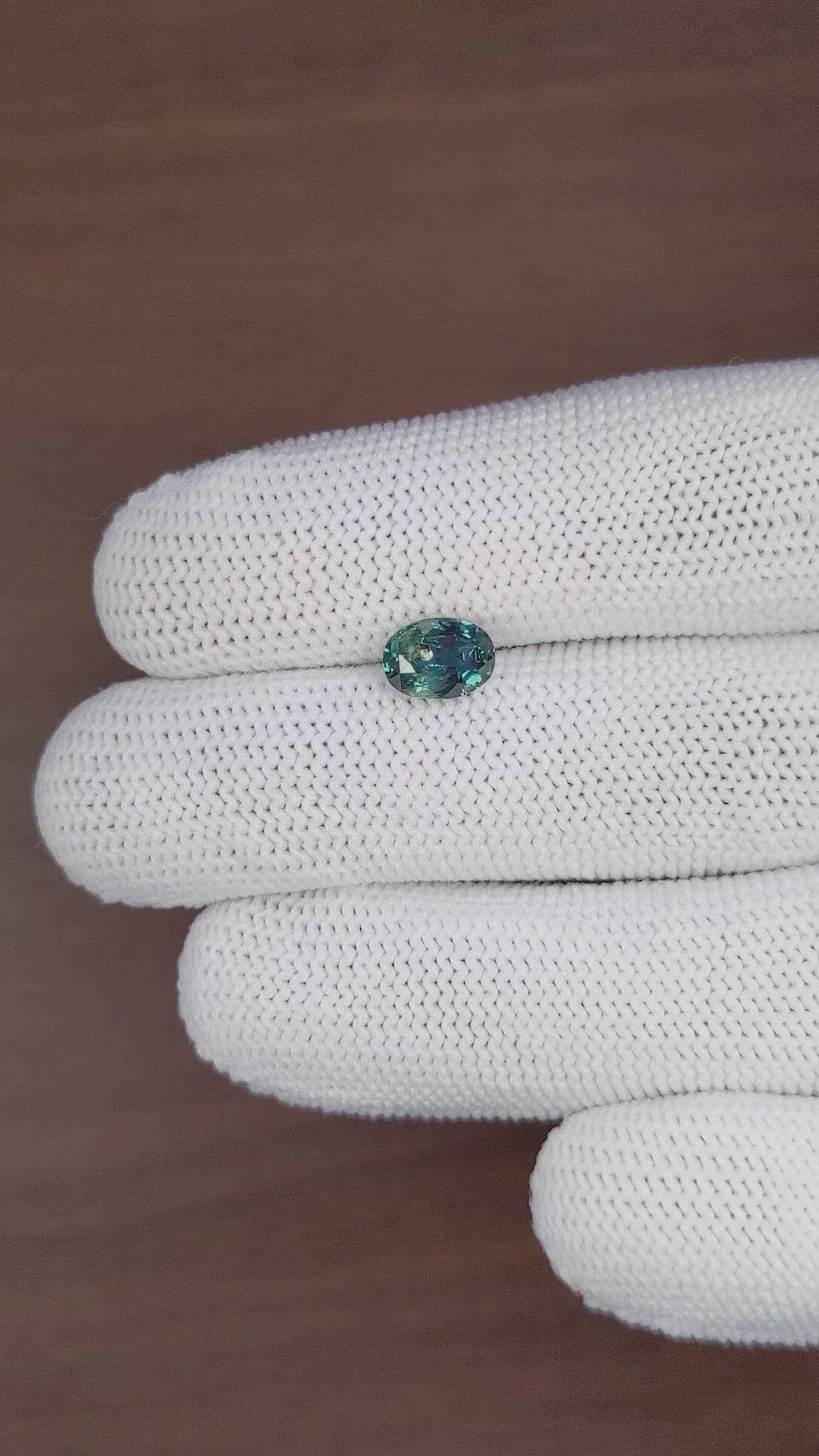 1.88 Ct. Bluish Green Sapphire from Tanzania Size Video