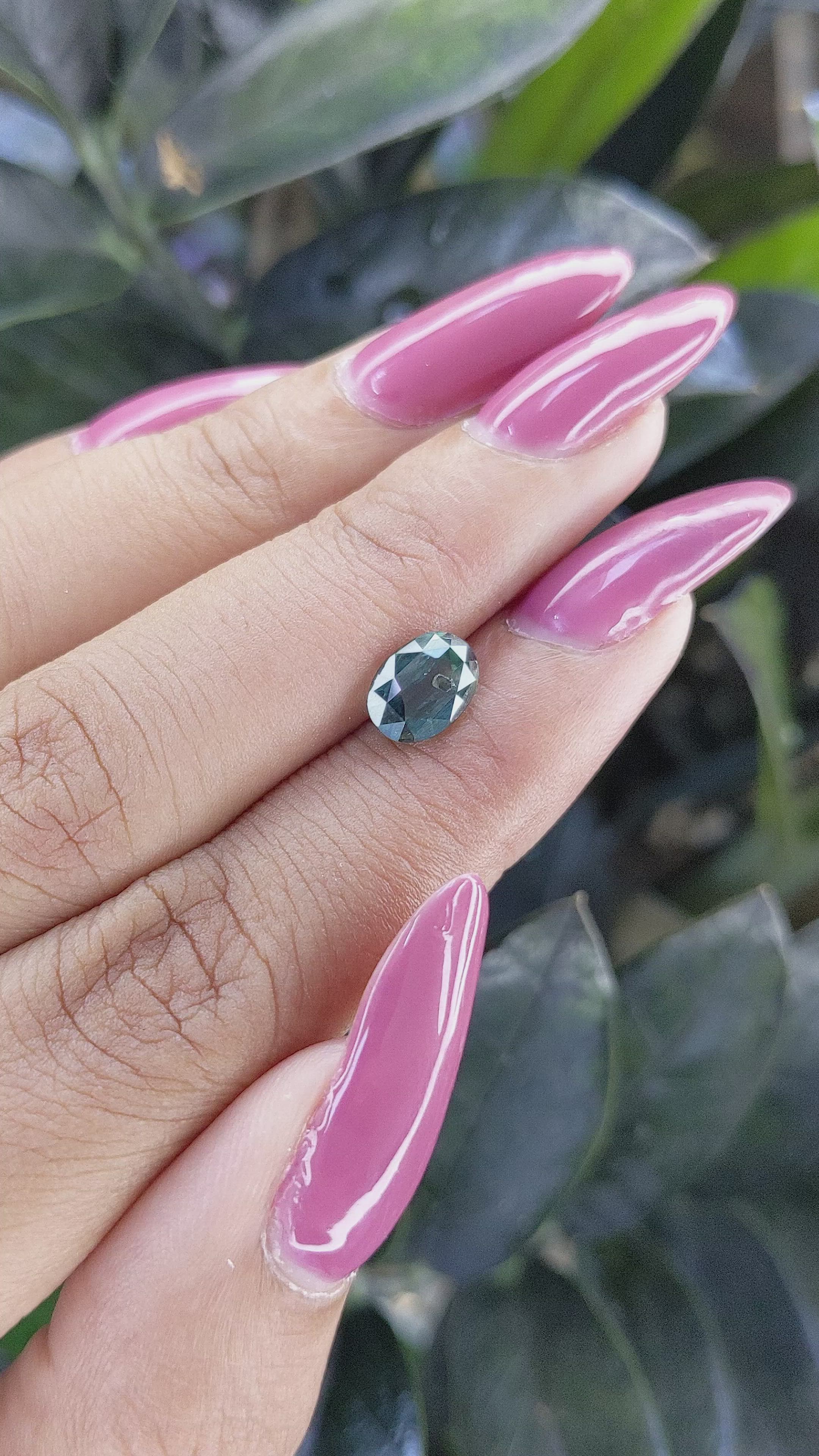1.88 Ct. Bluish Green Sapphire from Tanzania Size Video