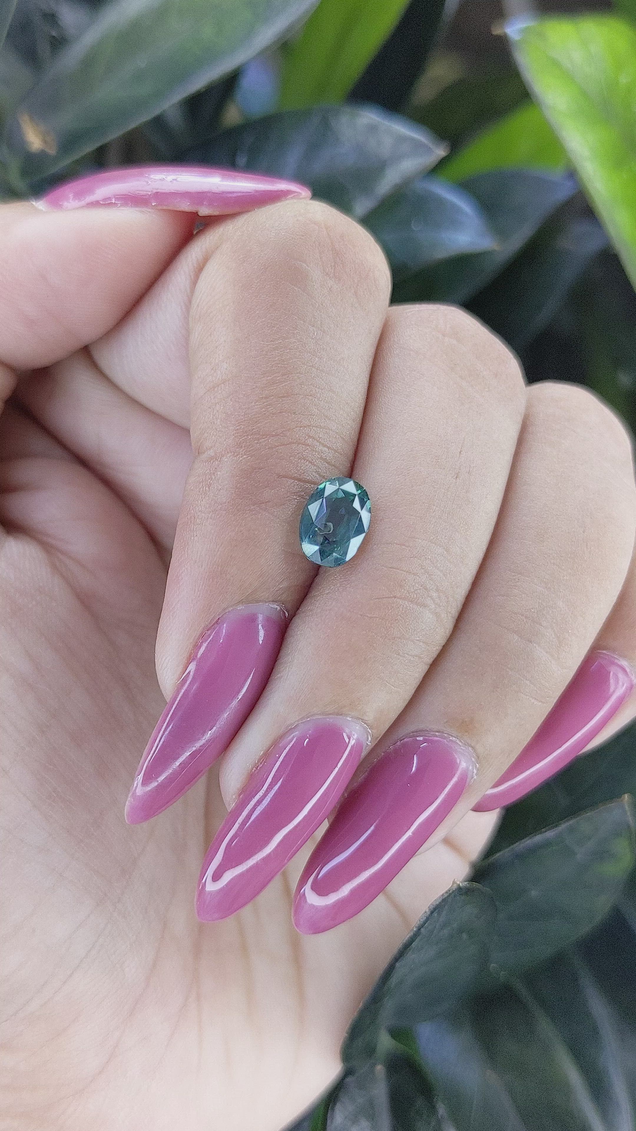 1.88 Ct. Bluish Green Sapphire from Tanzania Size Video