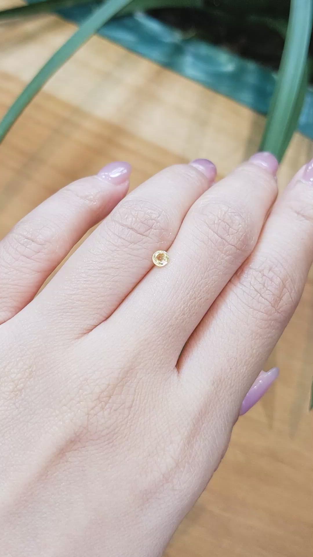 0.21 Ct. Yellow Sapphire from Madagascar Size Video