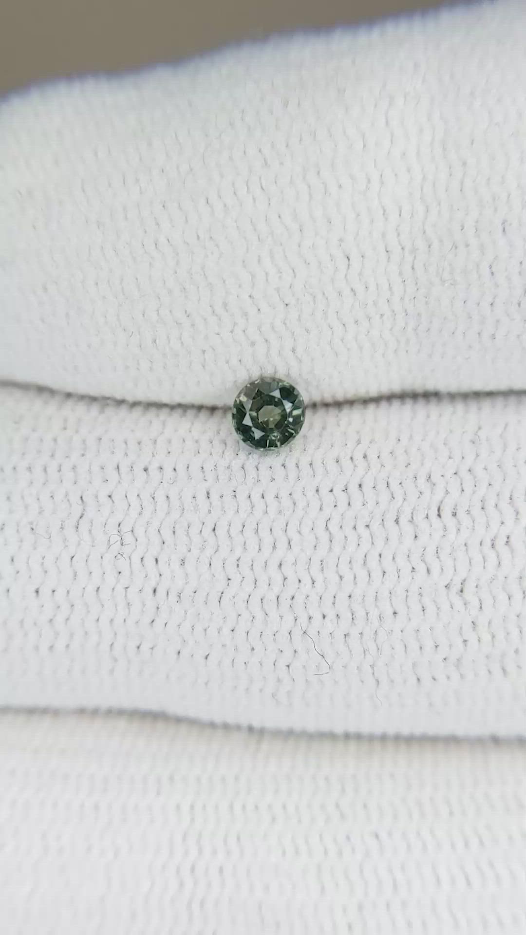 0.22 Ct. Bluish Green Sapphire from Thailand Size Video