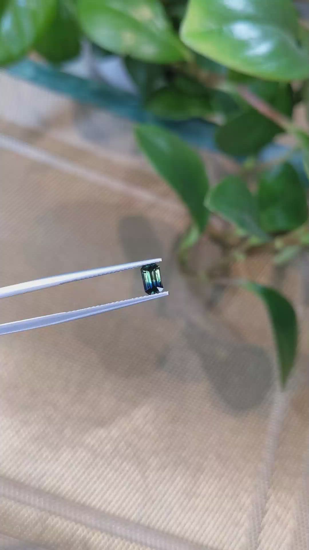 0.57 Ct. Bluish Green Sapphire from Madagascar Size Video