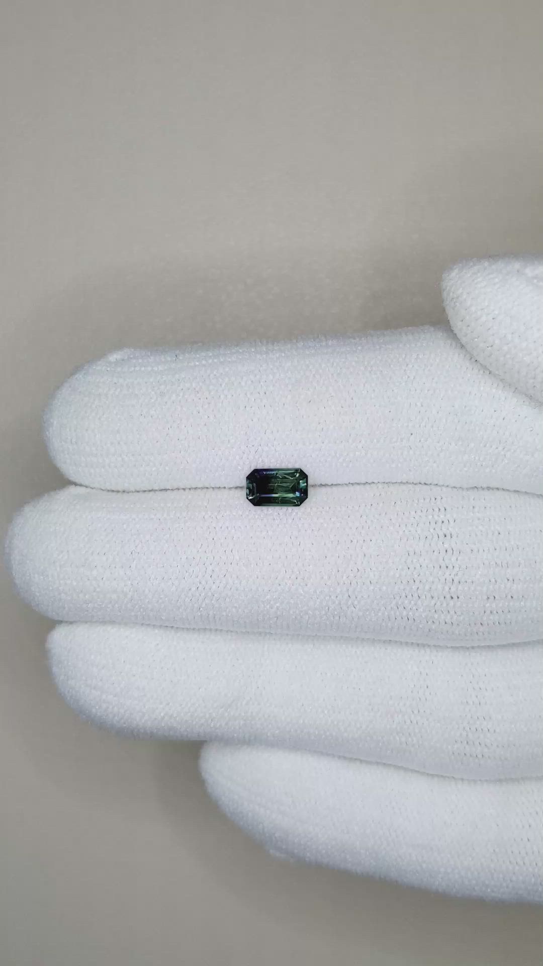 0.57 Ct. Bluish Green Sapphire from Madagascar Size Video