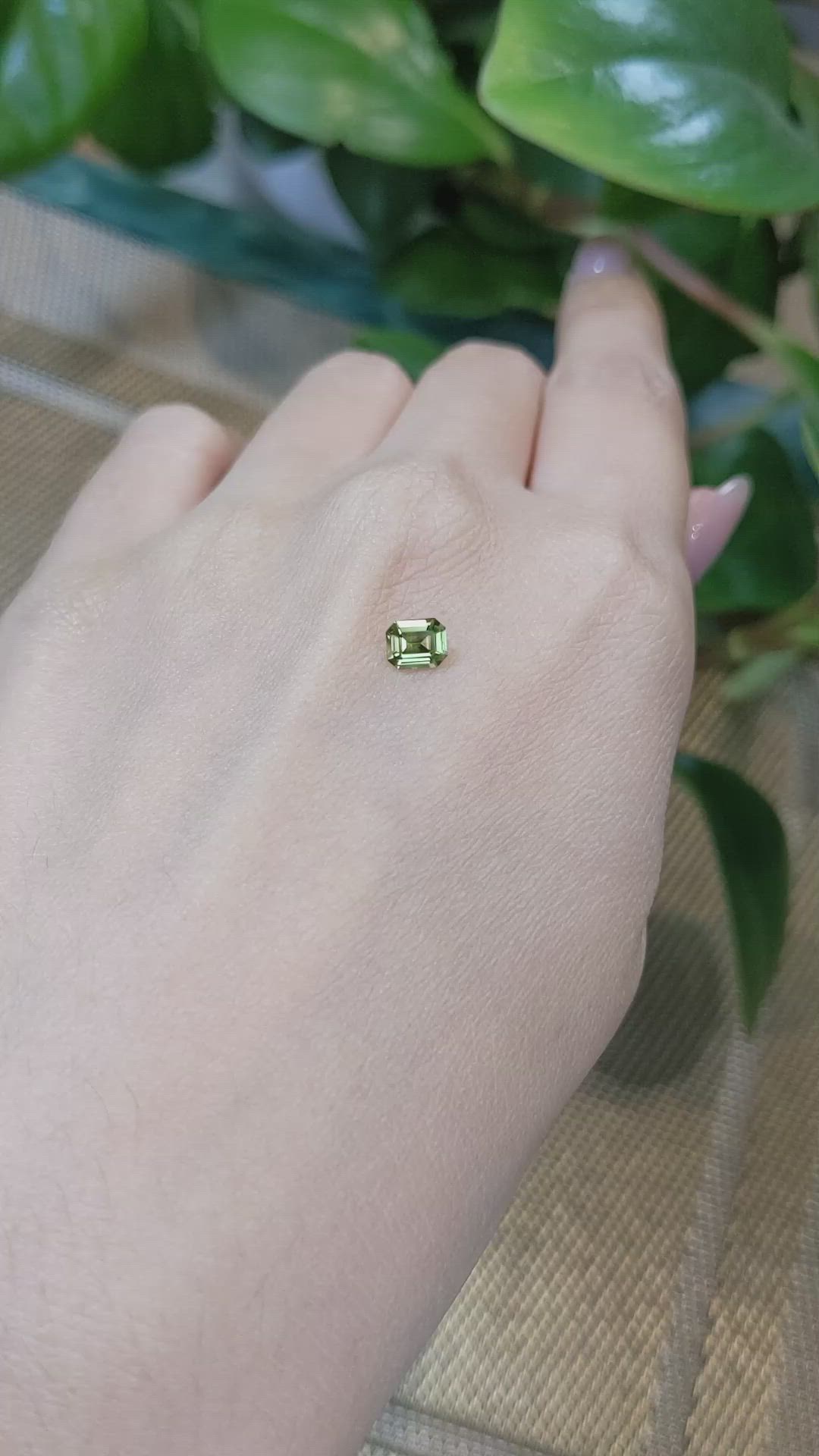 0.58 Ct. Green Sapphire from Madagascar Size Video