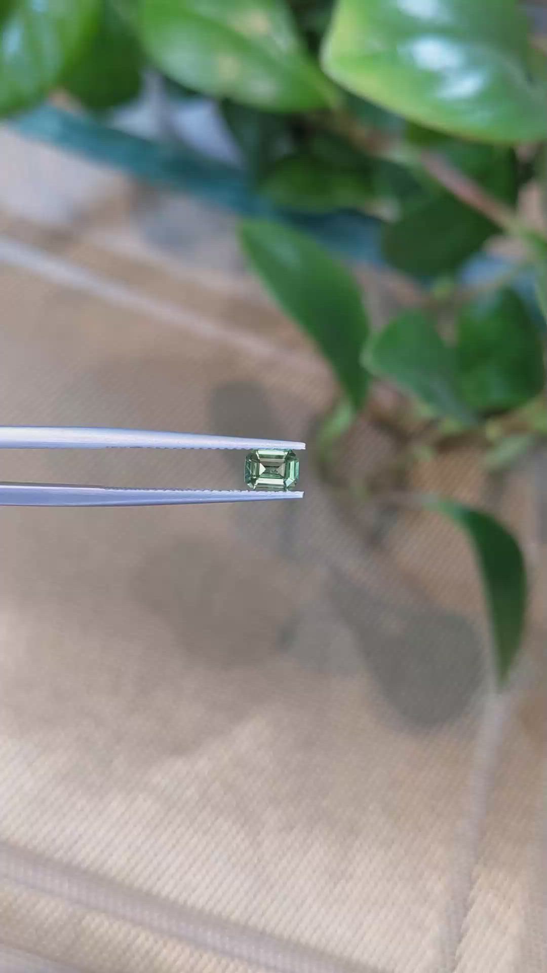 0.58 Ct. Green Sapphire from Madagascar Size Video