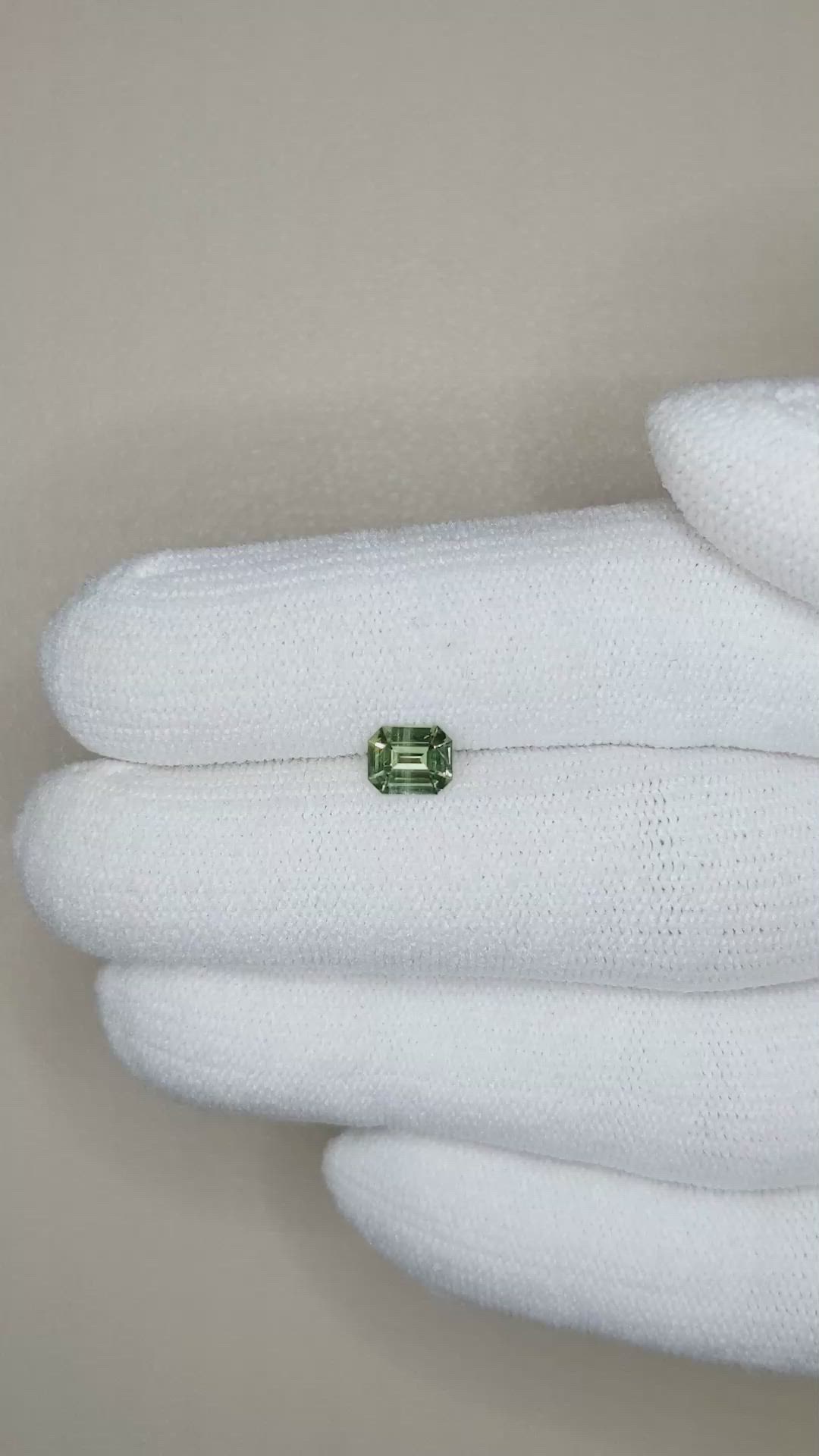 0.58 Ct. Green Sapphire from Madagascar Size Video