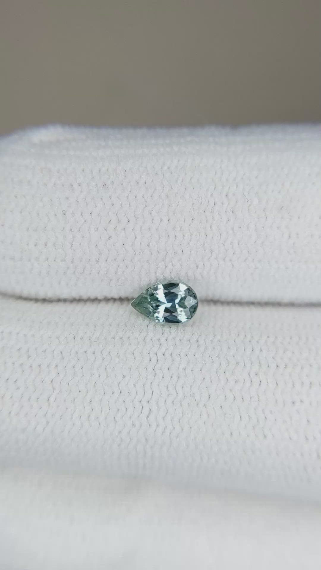 0.38 Ct. Greenish Blue Sapphire from Madagascar Size Video