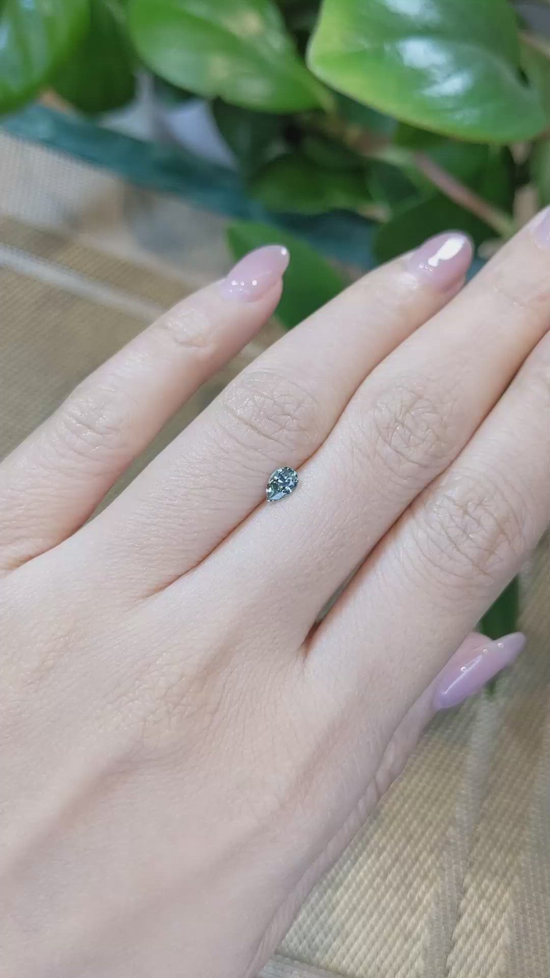 0.38 Ct. Greenish Blue Sapphire from Madagascar Size Video