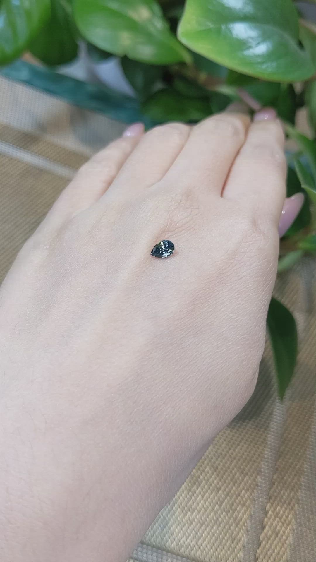 0.53 Ct. Greenish Blue Sapphire from Madagascar Size Video