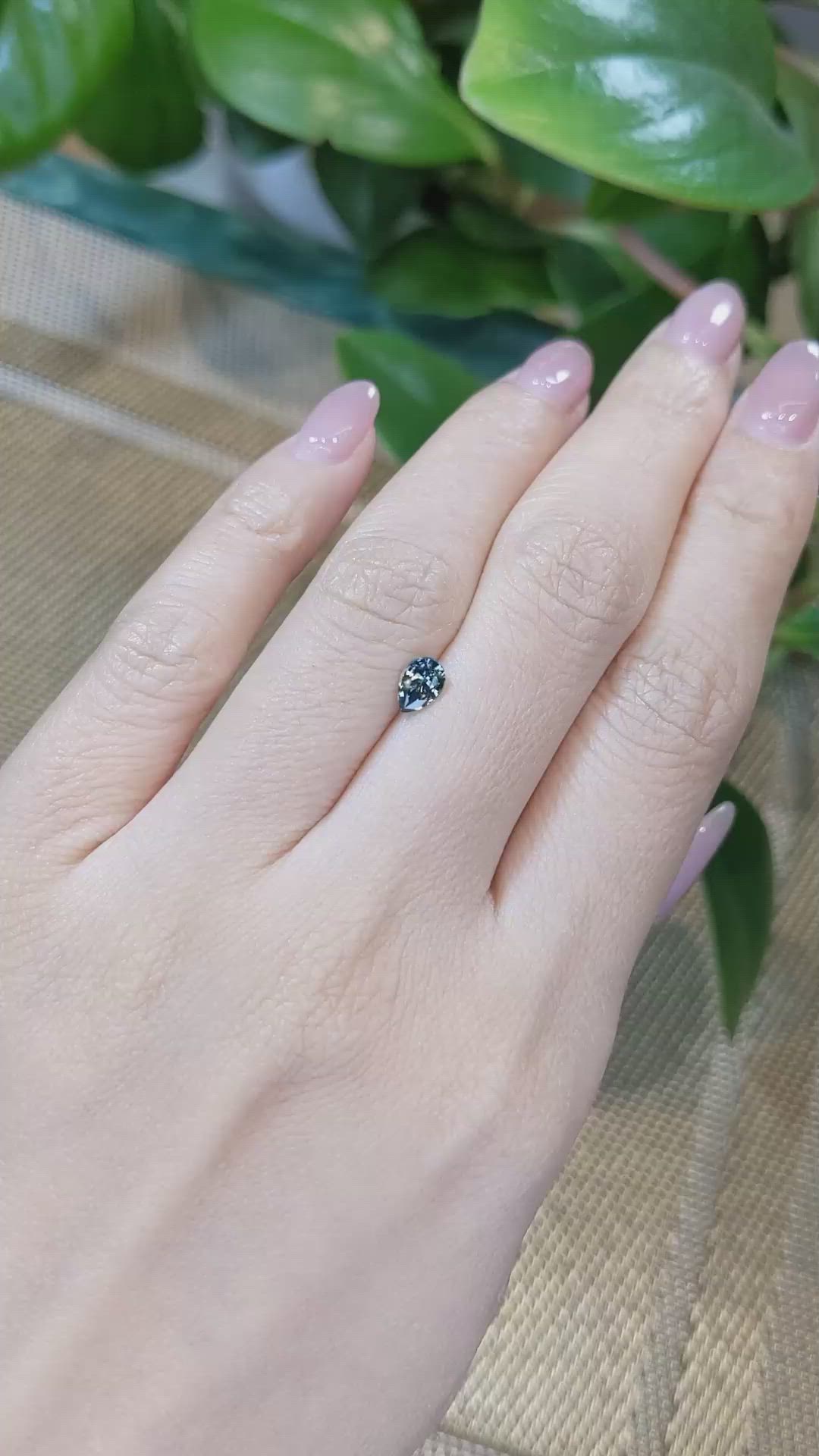 0.53 Ct. Greenish Blue Sapphire from Madagascar Size Video