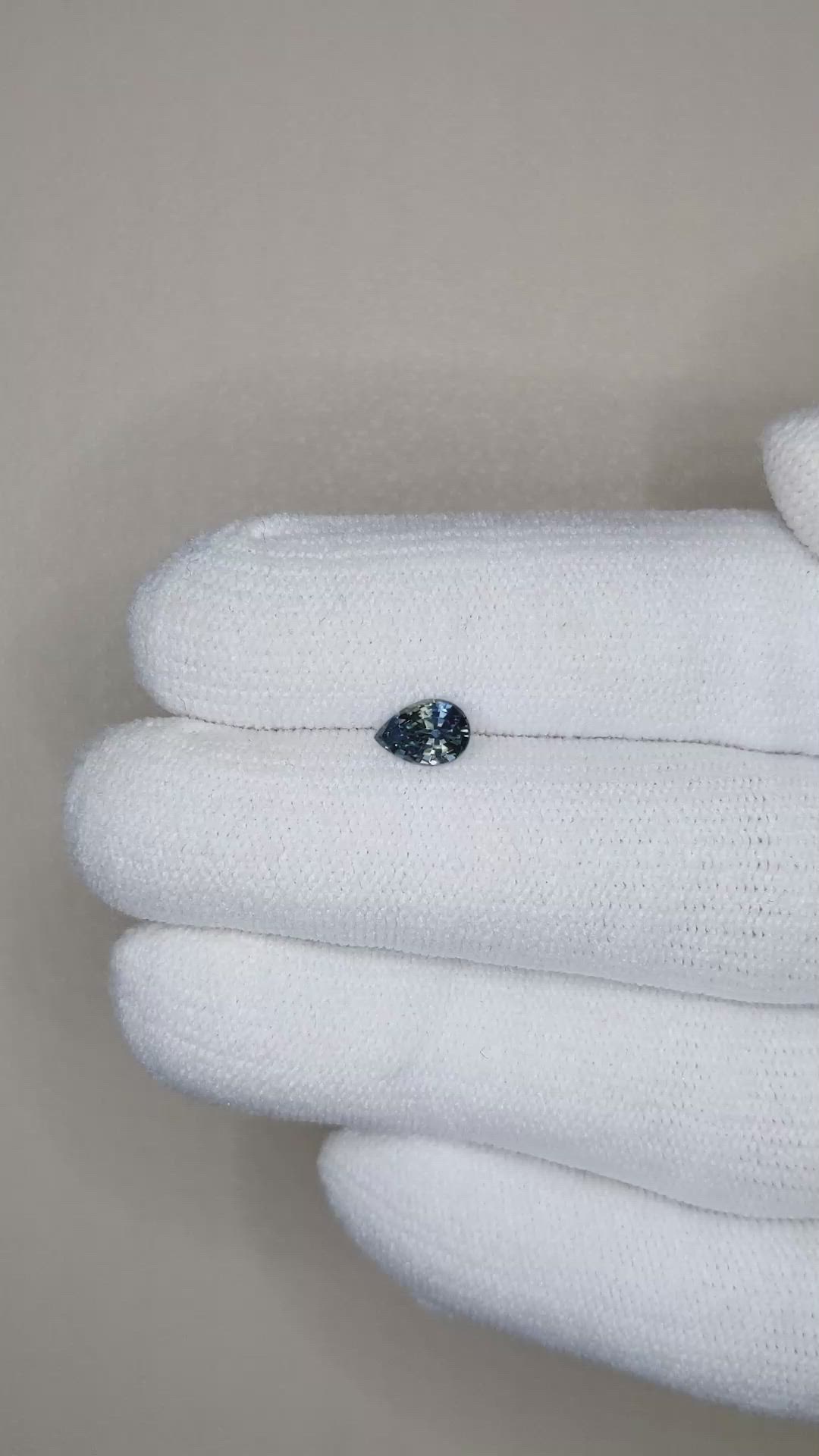 0.53 Ct. Greenish Blue Sapphire from Madagascar Size Video