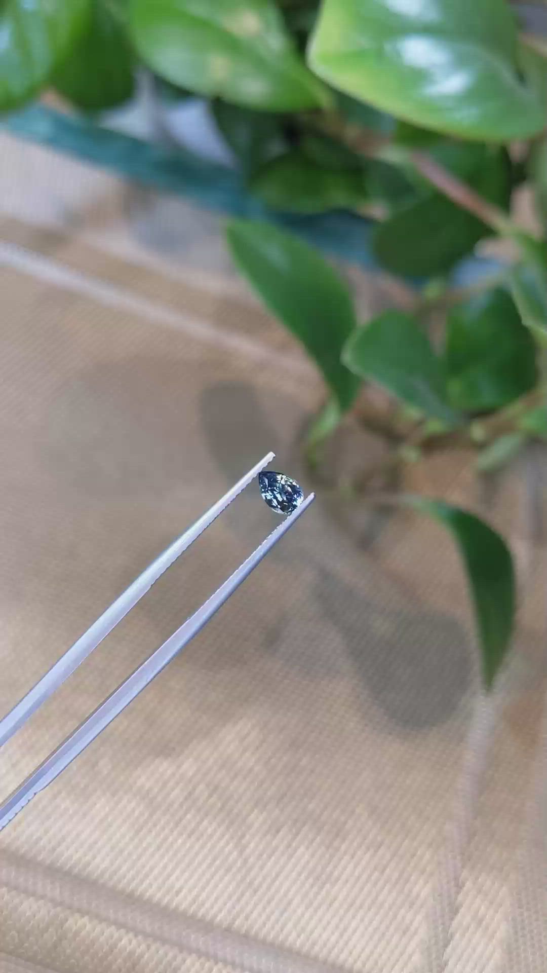 0.53 Ct. Greenish Blue Sapphire from Madagascar Size Video