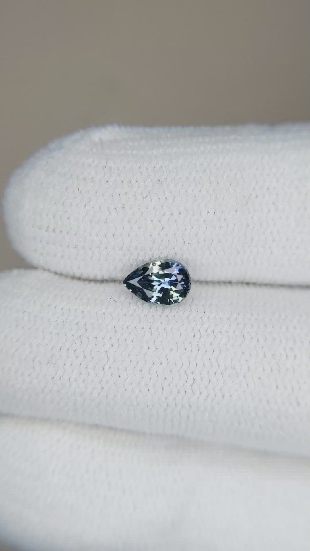 0.53 Ct. Greenish Blue Sapphire from Madagascar Size Video