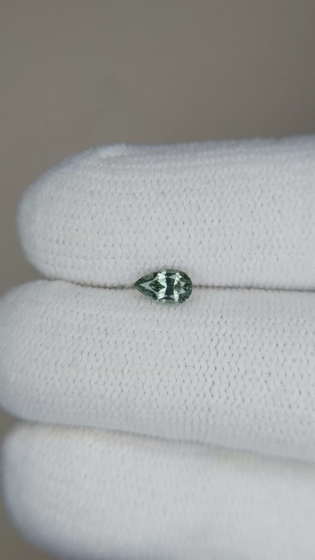 0.35 Ct. Bluish Green Sapphire from Madagascar Size Video