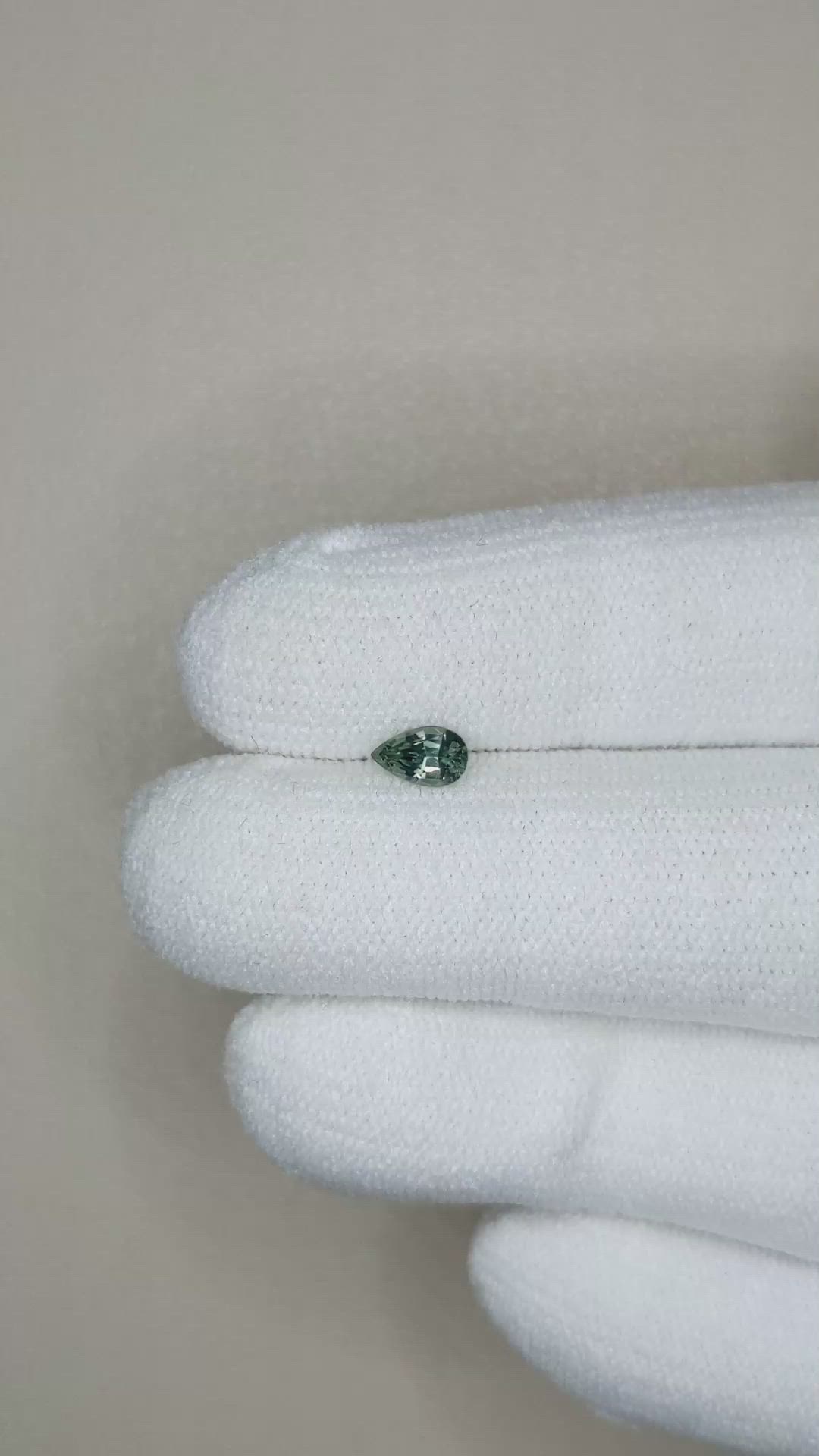 0.35 Ct. Bluish Green Sapphire from Madagascar Size Video