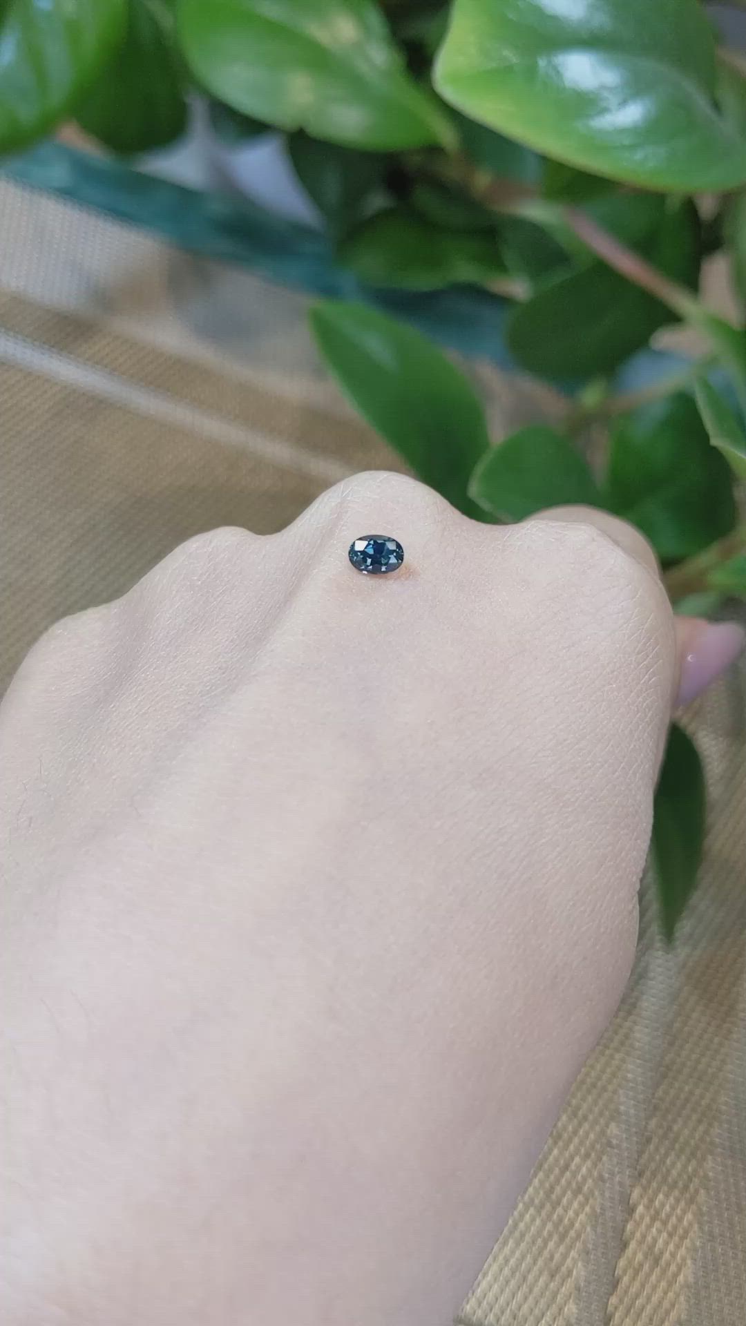 0.55 Ct. Greenish Blue Sapphire from Madagascar Size Video
