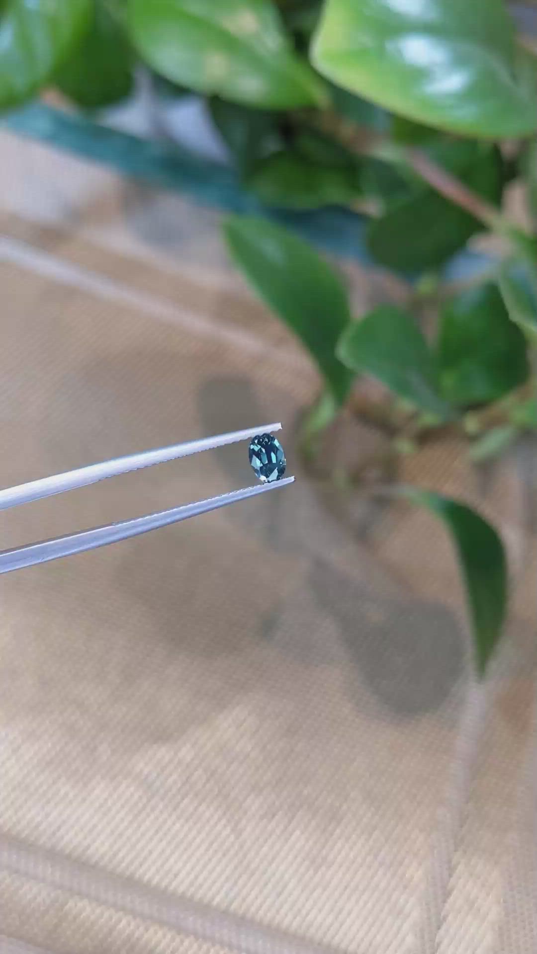 0.55 Ct. Greenish Blue Sapphire from Madagascar Size Video