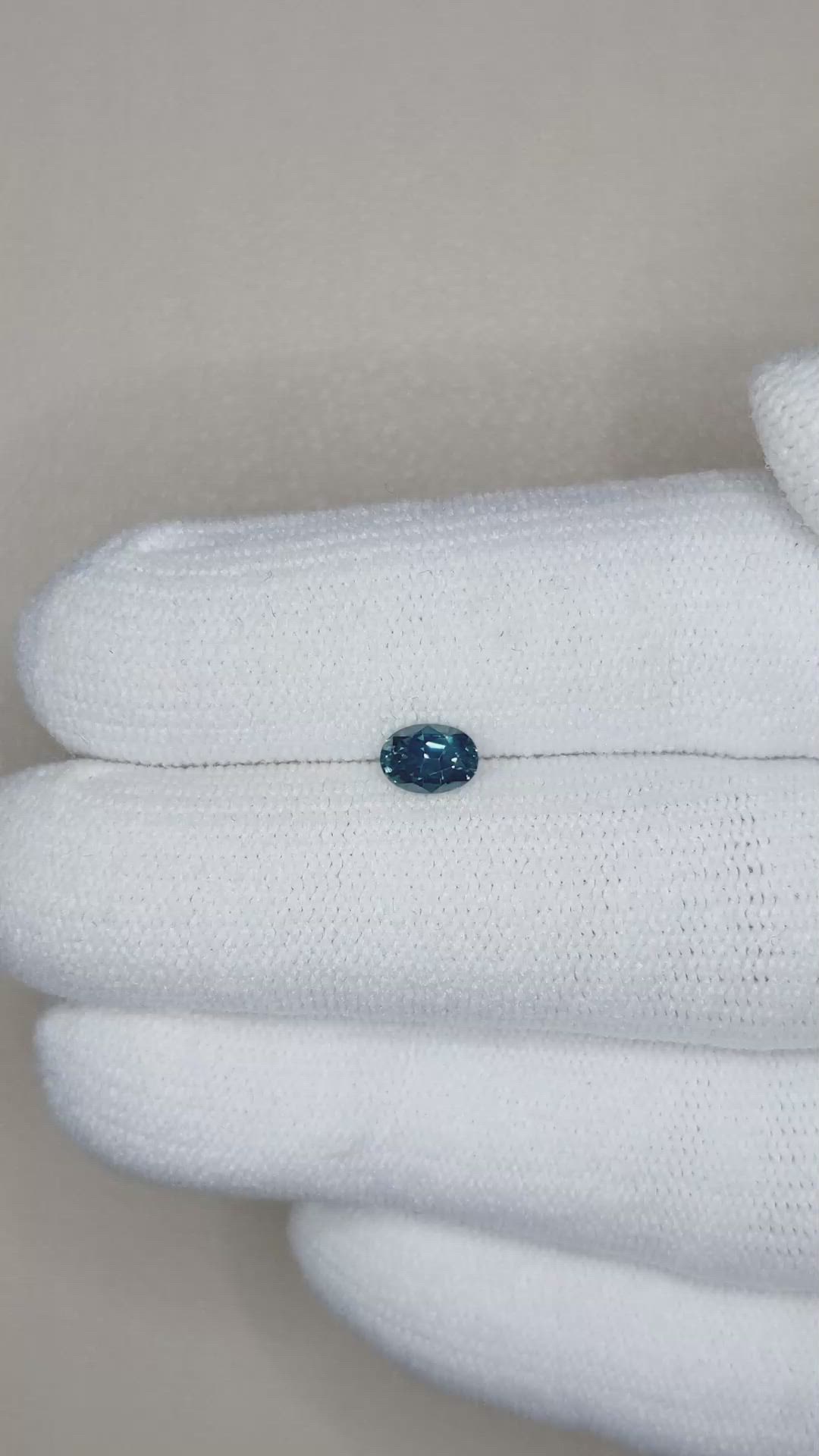 0.55 Ct. Greenish Blue Sapphire from Madagascar Size Video