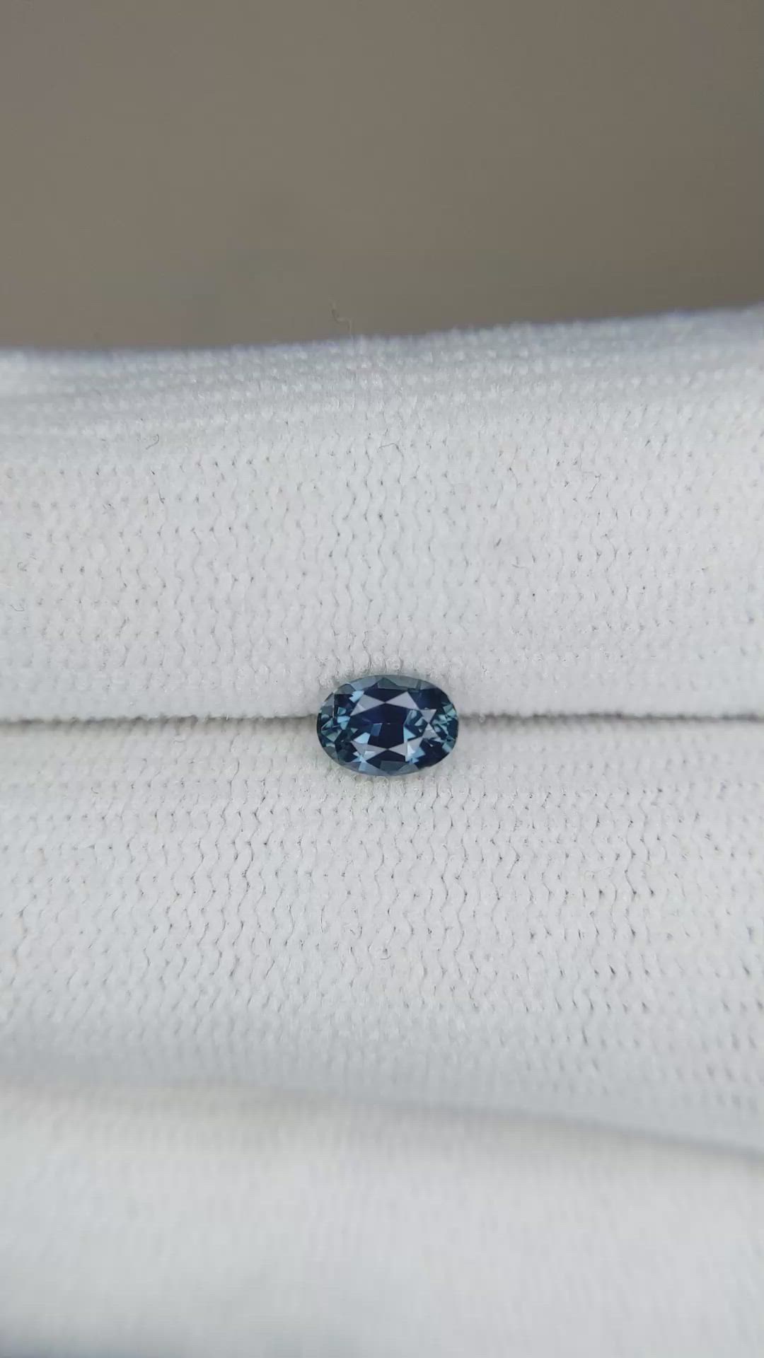 0.55 Ct. Greenish Blue Sapphire from Madagascar Size Video