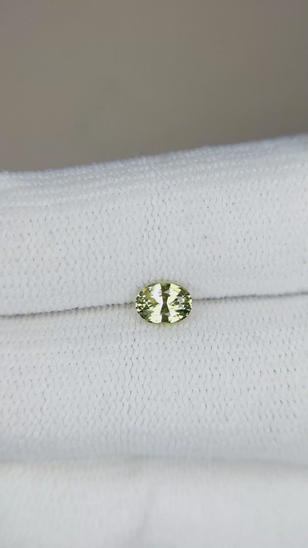 0.49 Ct. Yellowish Green Sapphire from Madagascar Size Video