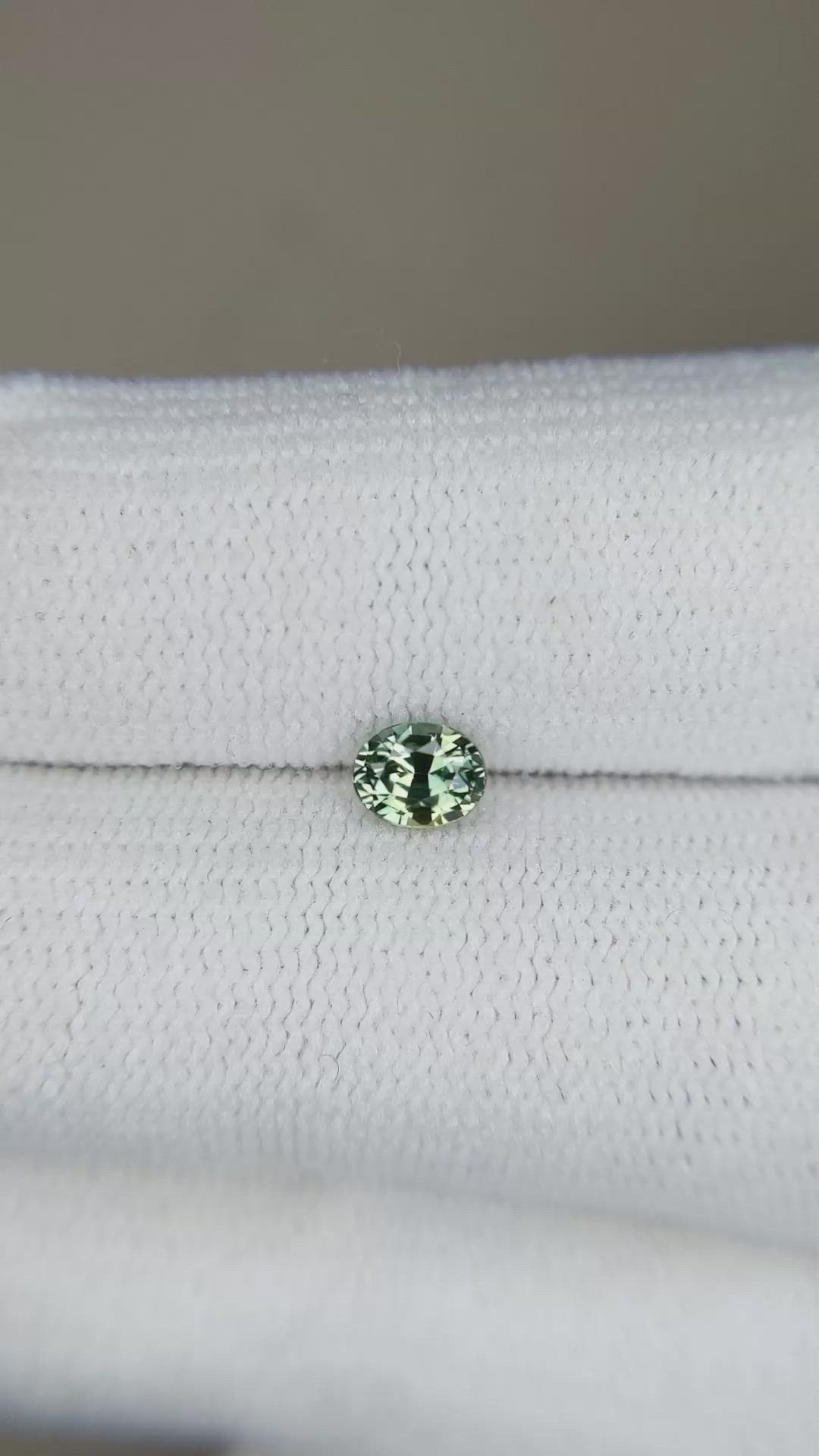 0.46 Ct. Bluish Green Sapphire from Madagascar Size Video