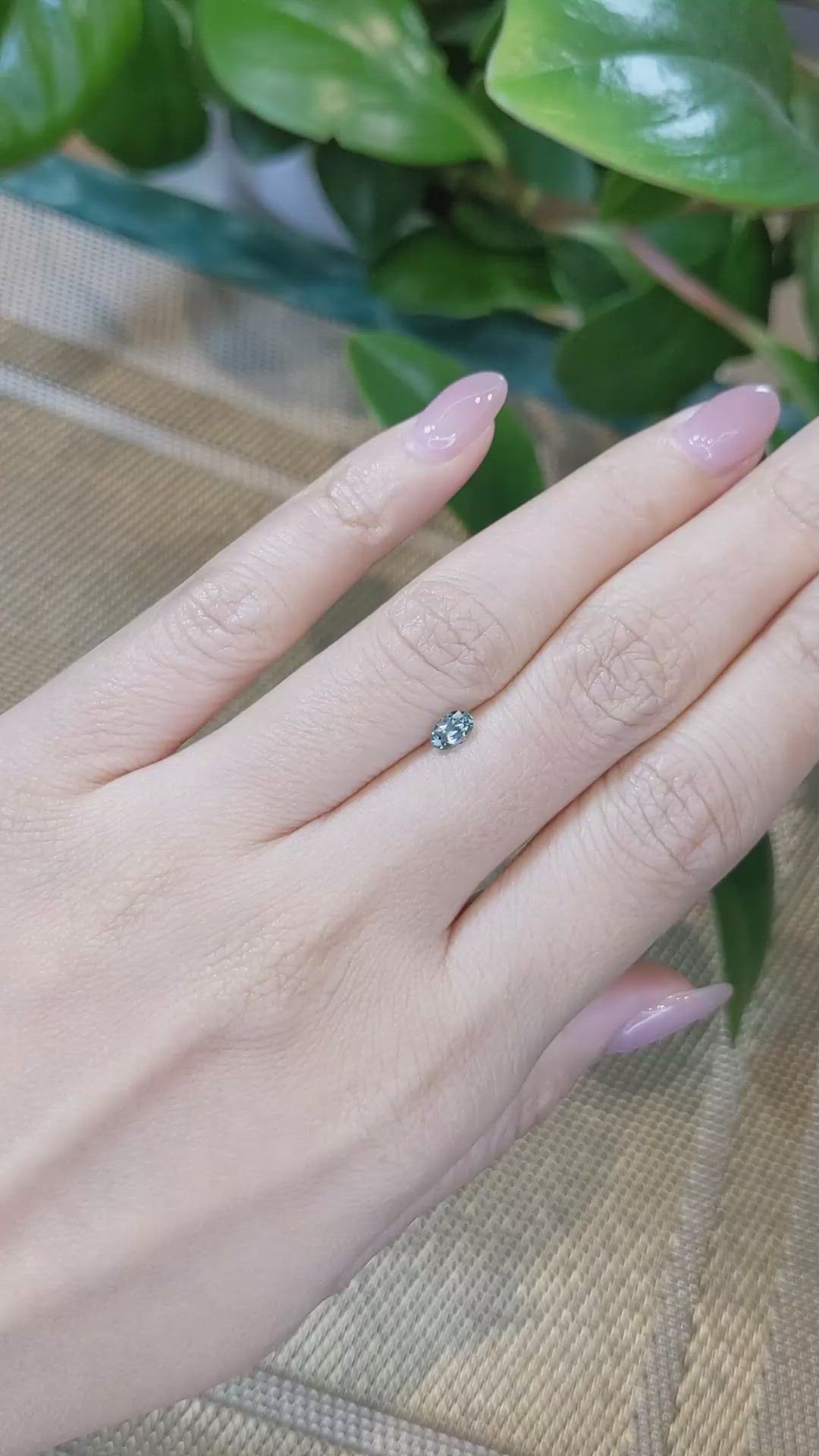 0.44 Ct. Greenish Blue Sapphire from Madagascar Size Video