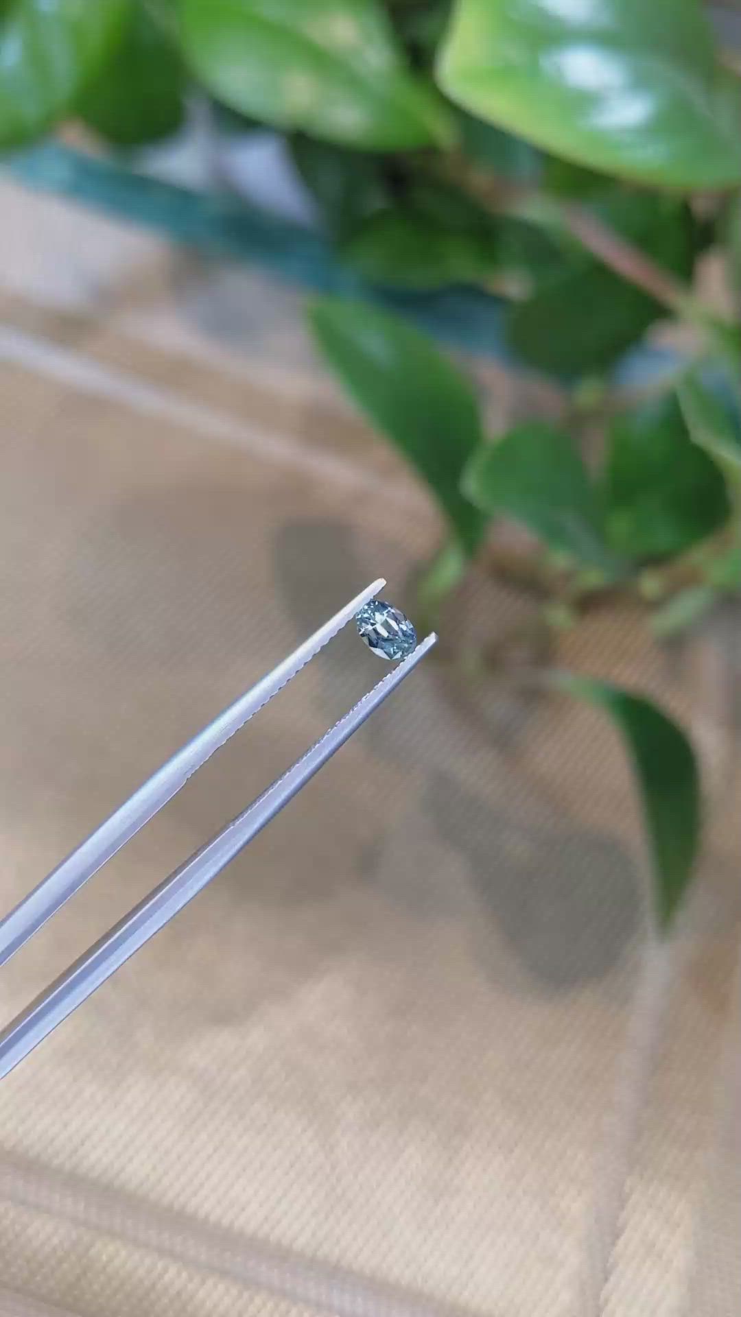 0.44 Ct. Greenish Blue Sapphire from Madagascar Size Video