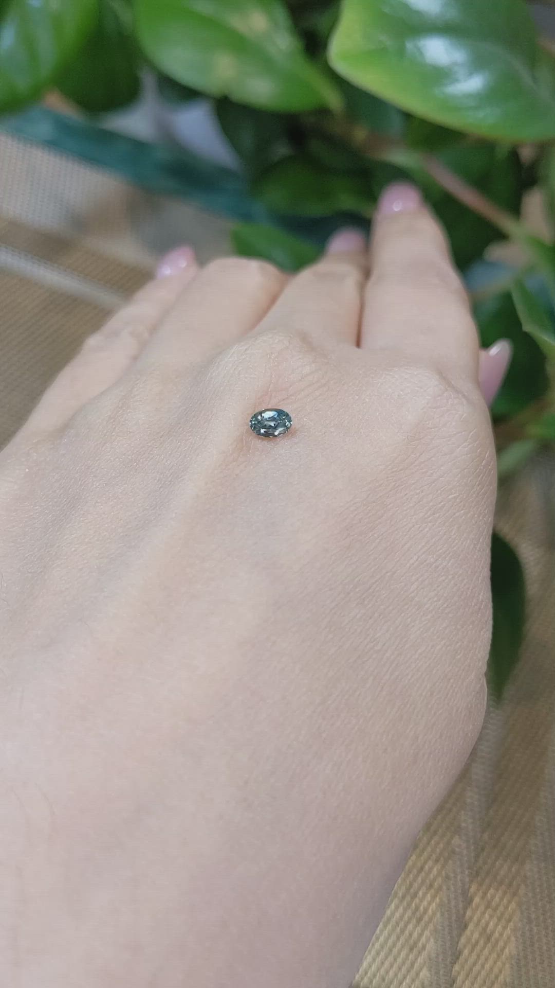 0.44 Ct. Greenish Blue Sapphire from Madagascar Size Video