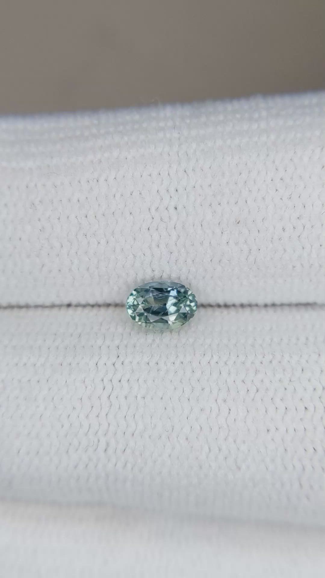 0.44 Ct. Greenish Blue Sapphire from Madagascar Size Video