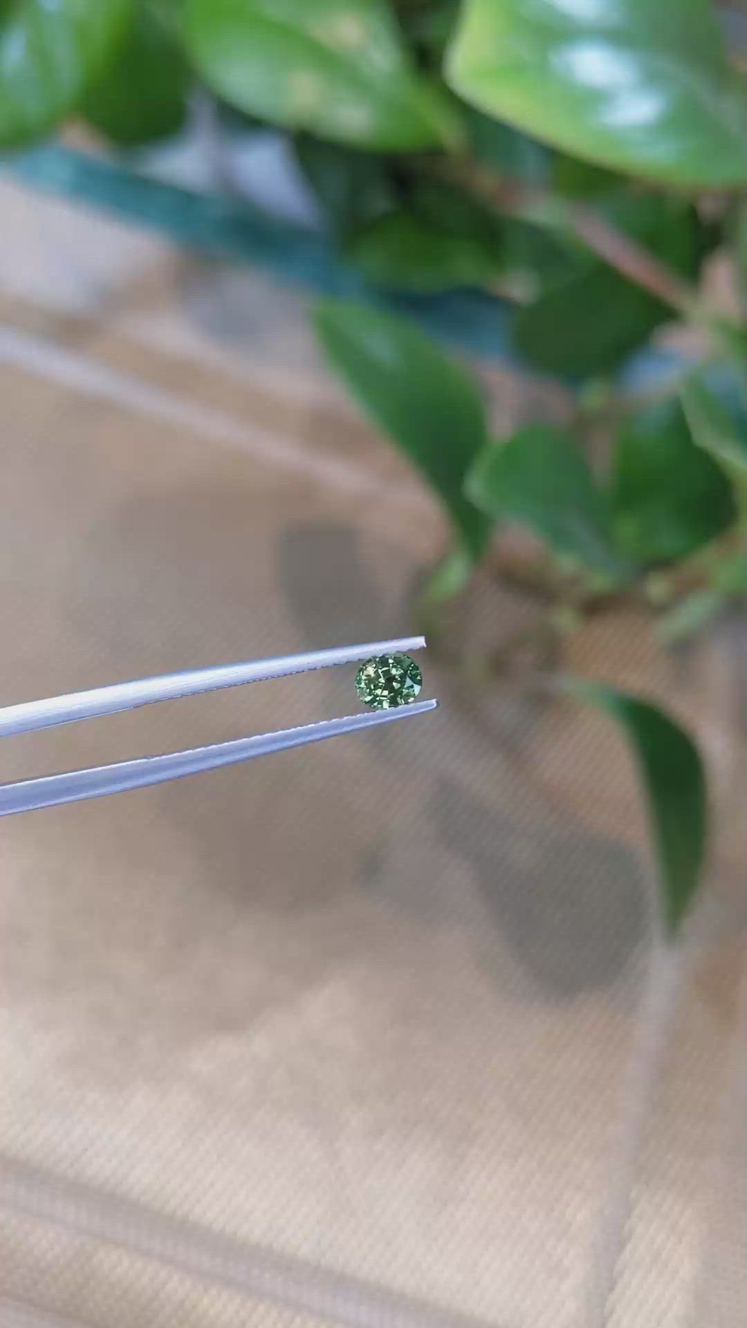 0.41 Ct. Green Sapphire from Madagascar Size Video