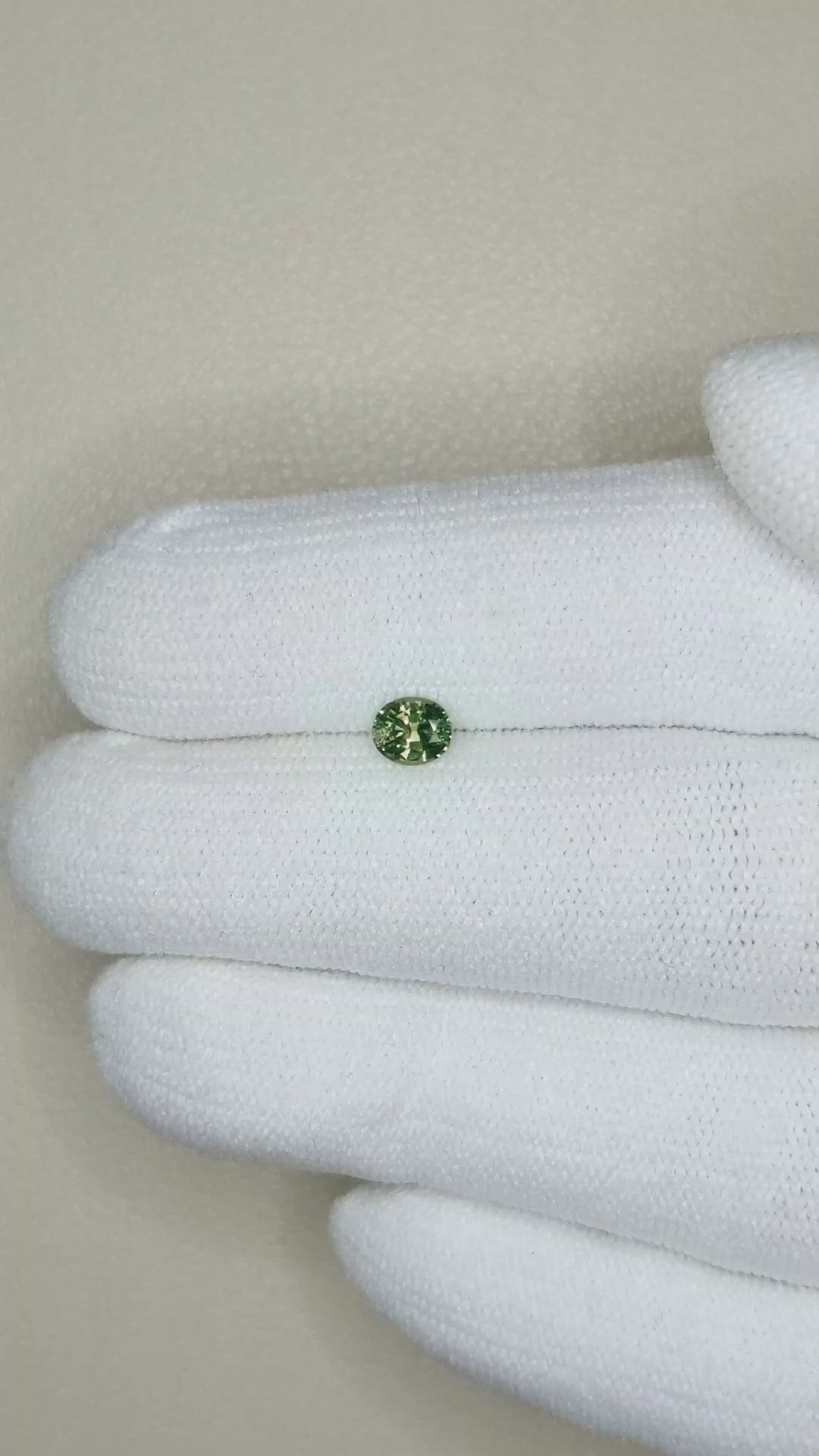 0.41 Ct. Green Sapphire from Madagascar Size Video