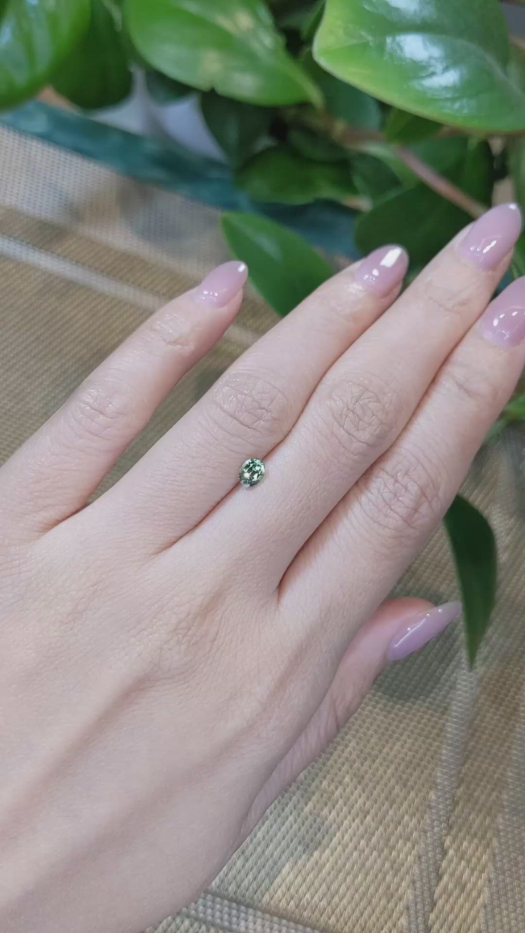 0.50 Ct. Bluish Green Sapphire from Madagascar Size Video