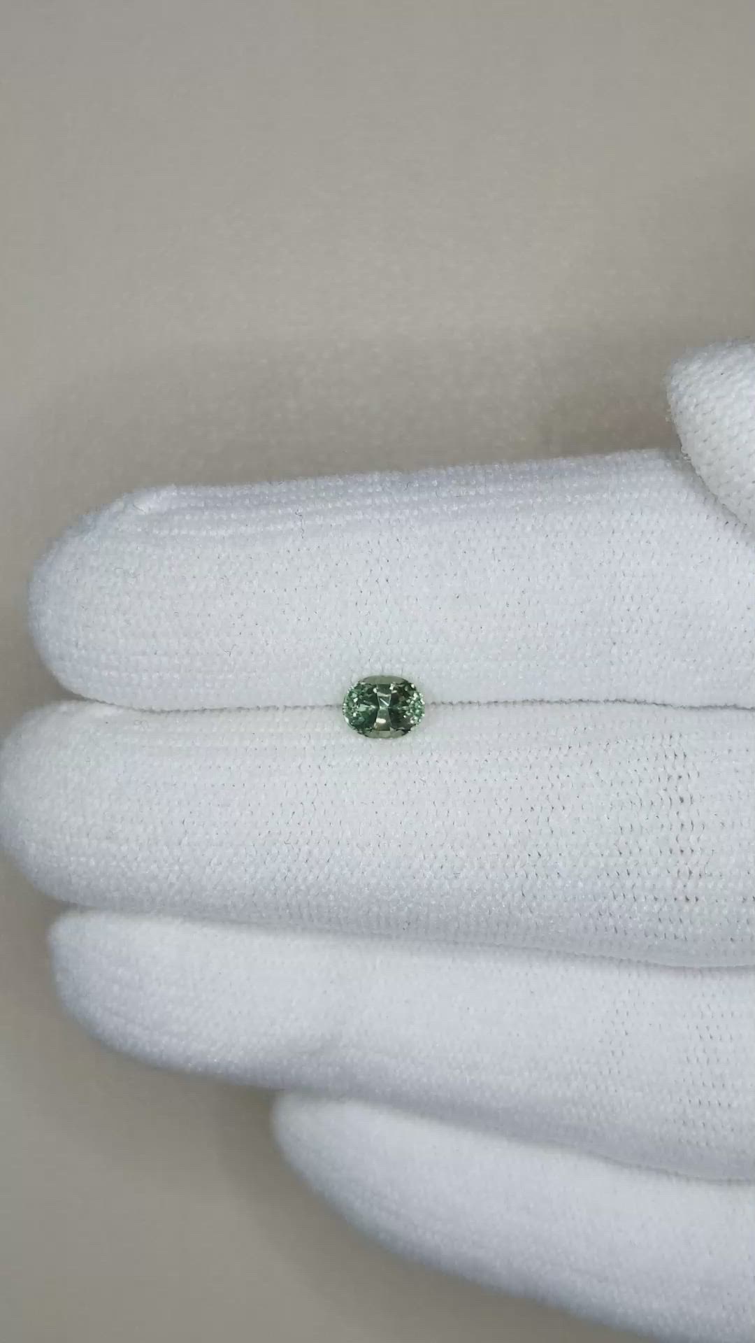 0.50 Ct. Bluish Green Sapphire from Madagascar Size Video