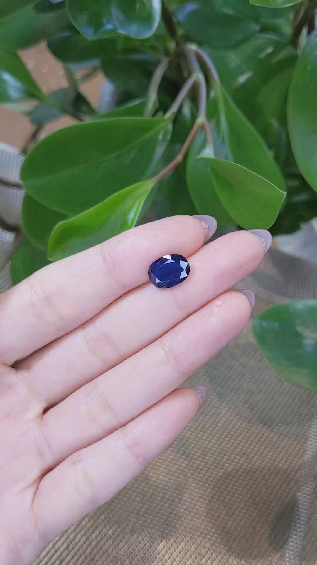 3.34 Ct. Blue Sapphire from Thailand Size Video