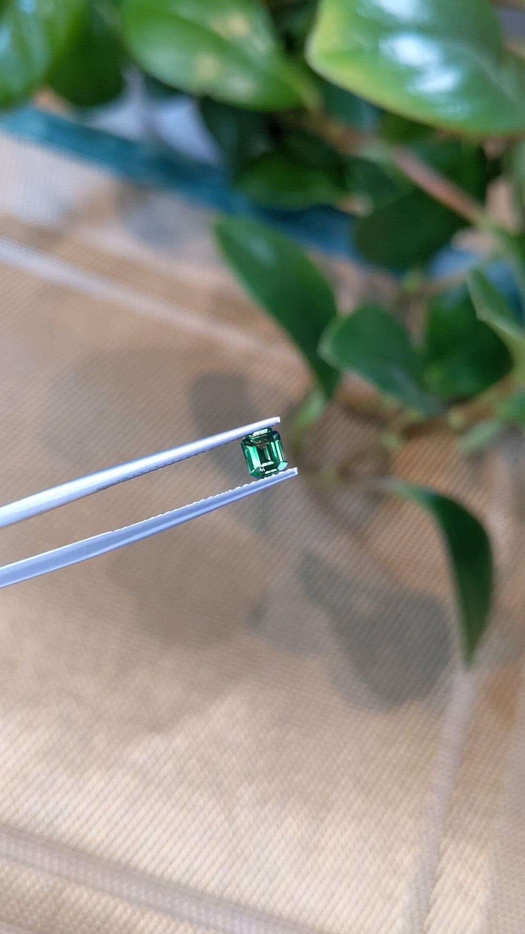 0.47 Ct. Bluish Green Sapphire from Madagascar Size Video