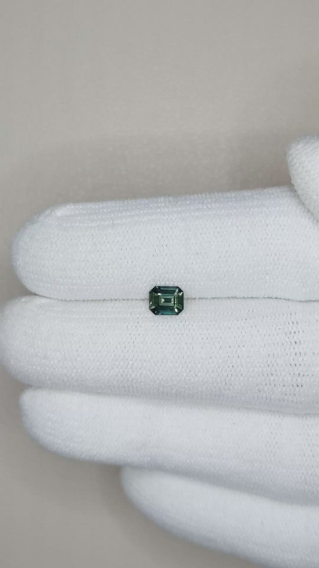 0.47 Ct. Bluish Green Sapphire from Madagascar Size Video