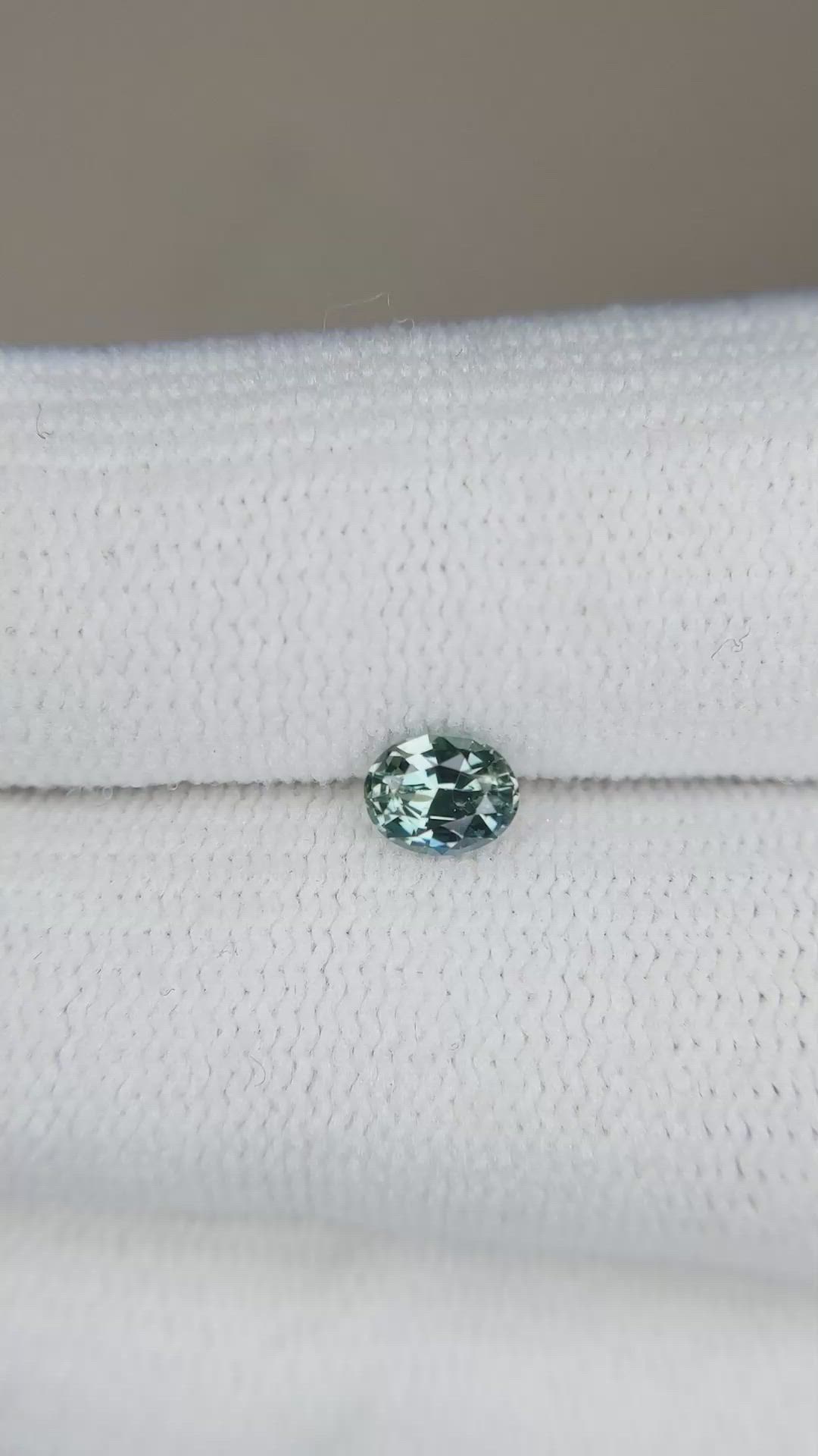 0.40 Ct. Greenish Blue Sapphire from Madagascar Size Video