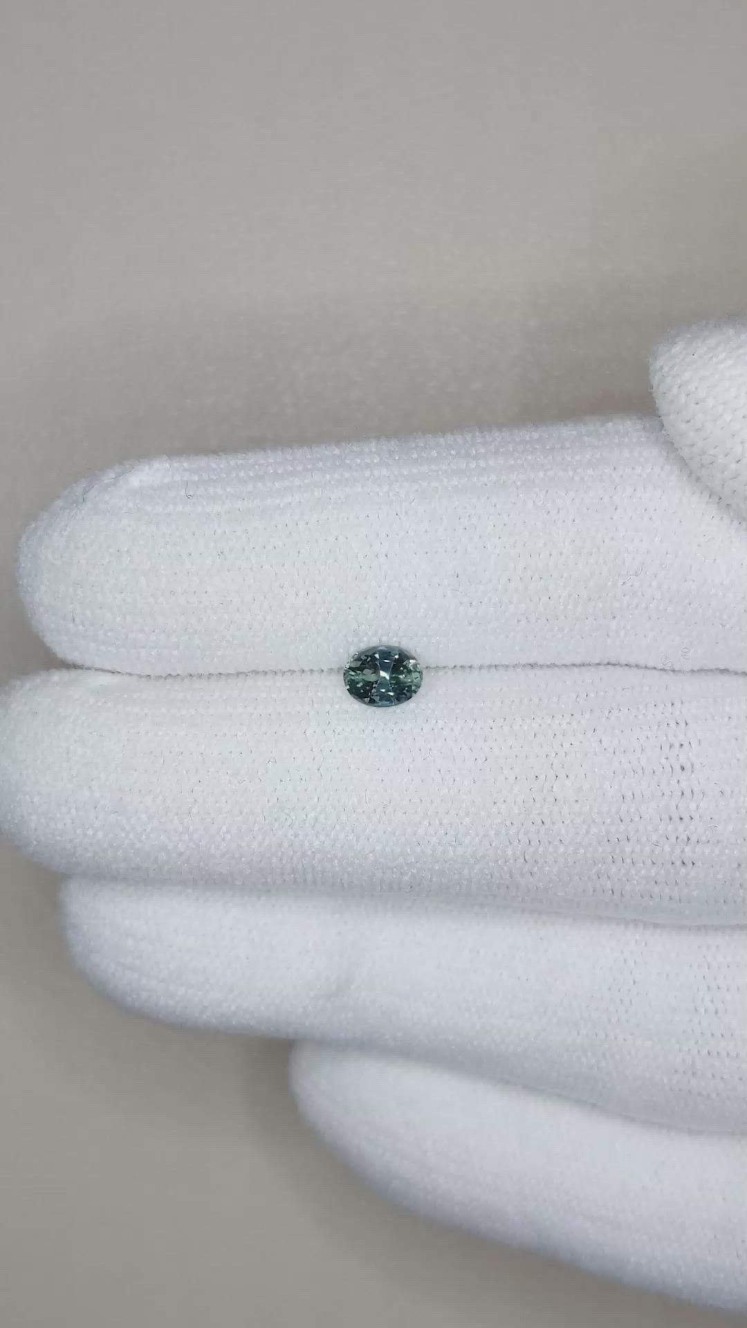 0.40 Ct. Greenish Blue Sapphire from Madagascar Size Video