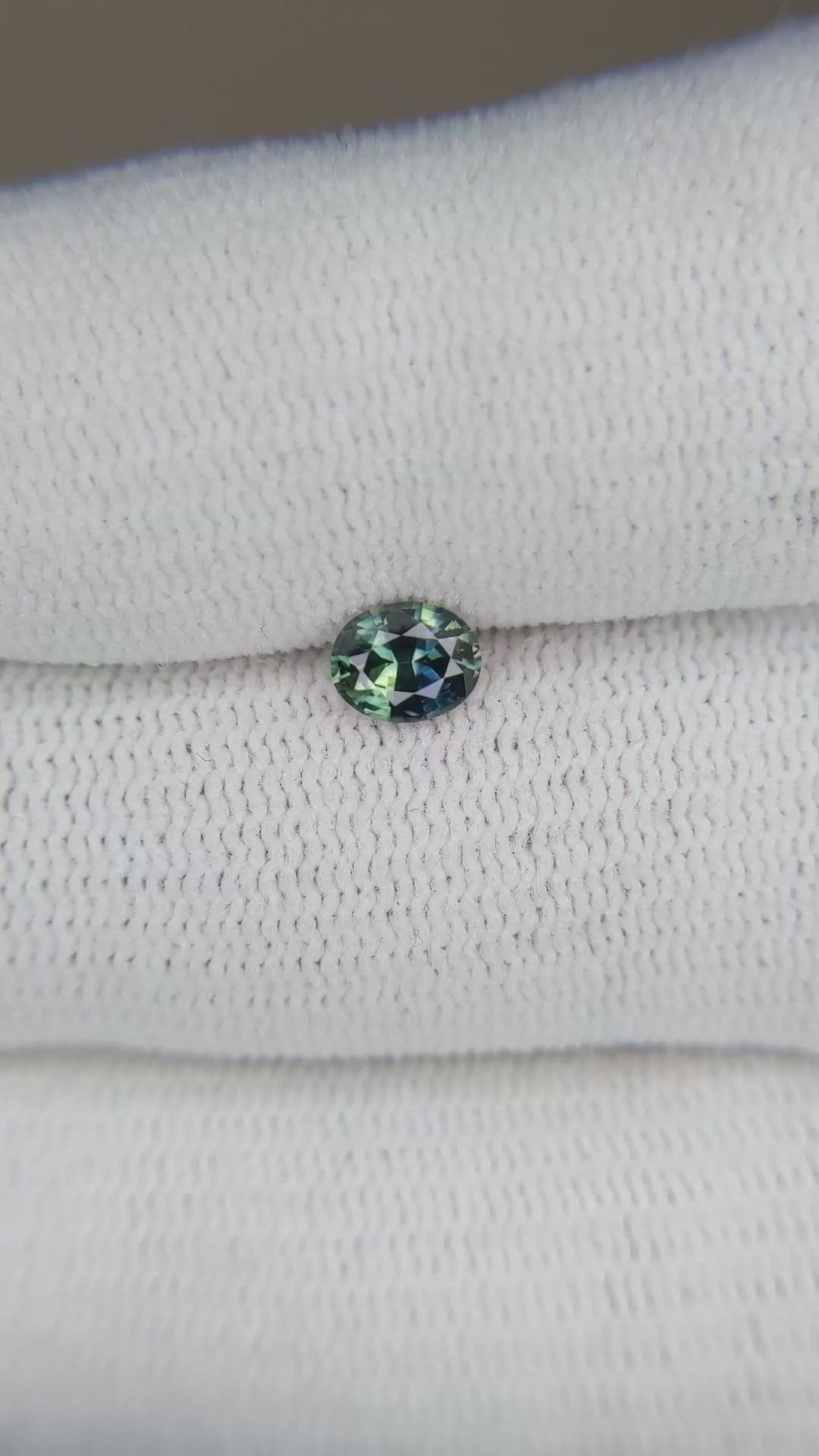 0.50 Ct. Bluish Green Sapphire from Madagascar Size Video