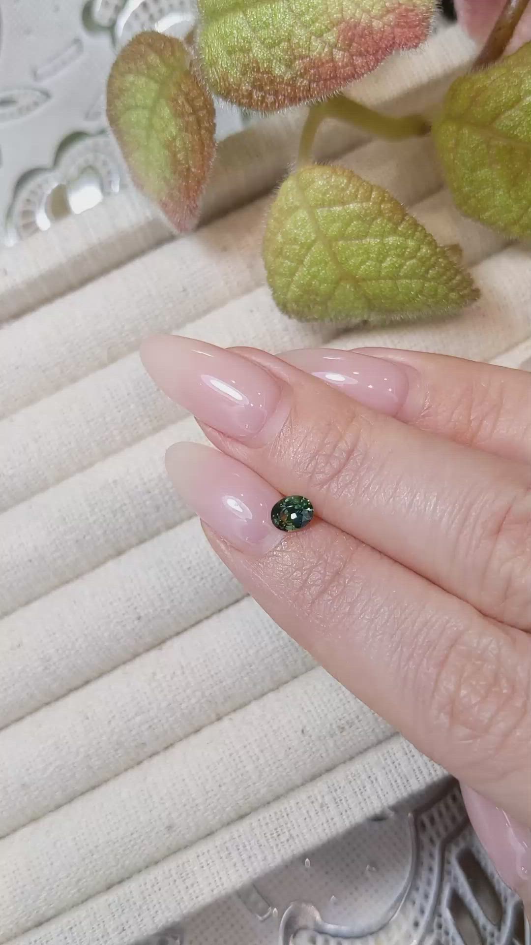 0.50 Ct. Bluish Green Sapphire from Madagascar Size Video