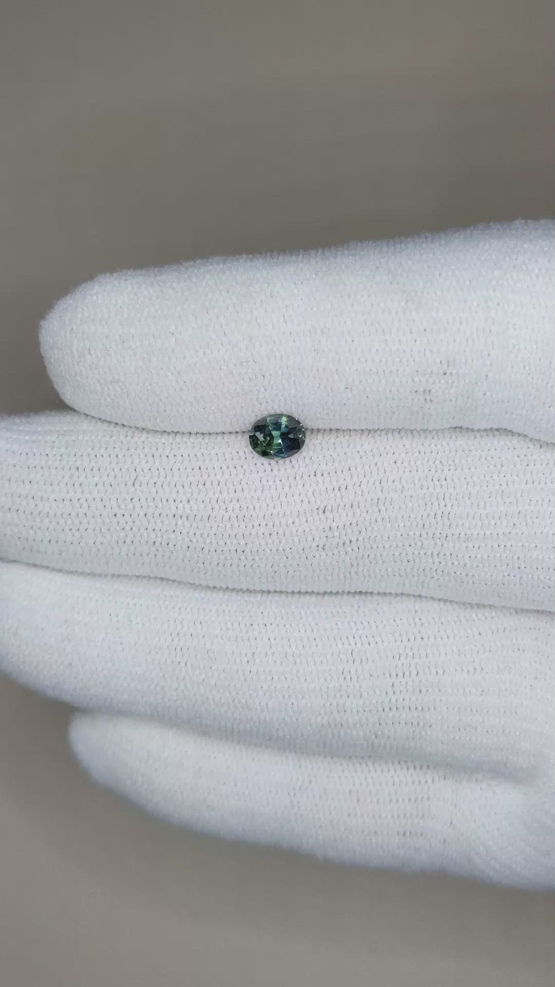 0.50 Ct. Bluish Green Sapphire from Madagascar Size Video