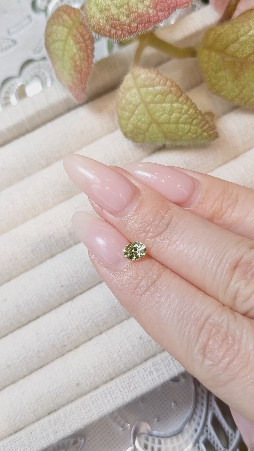 0.68 Ct. Greenish Yellow Sapphire from Madagascar Size Video