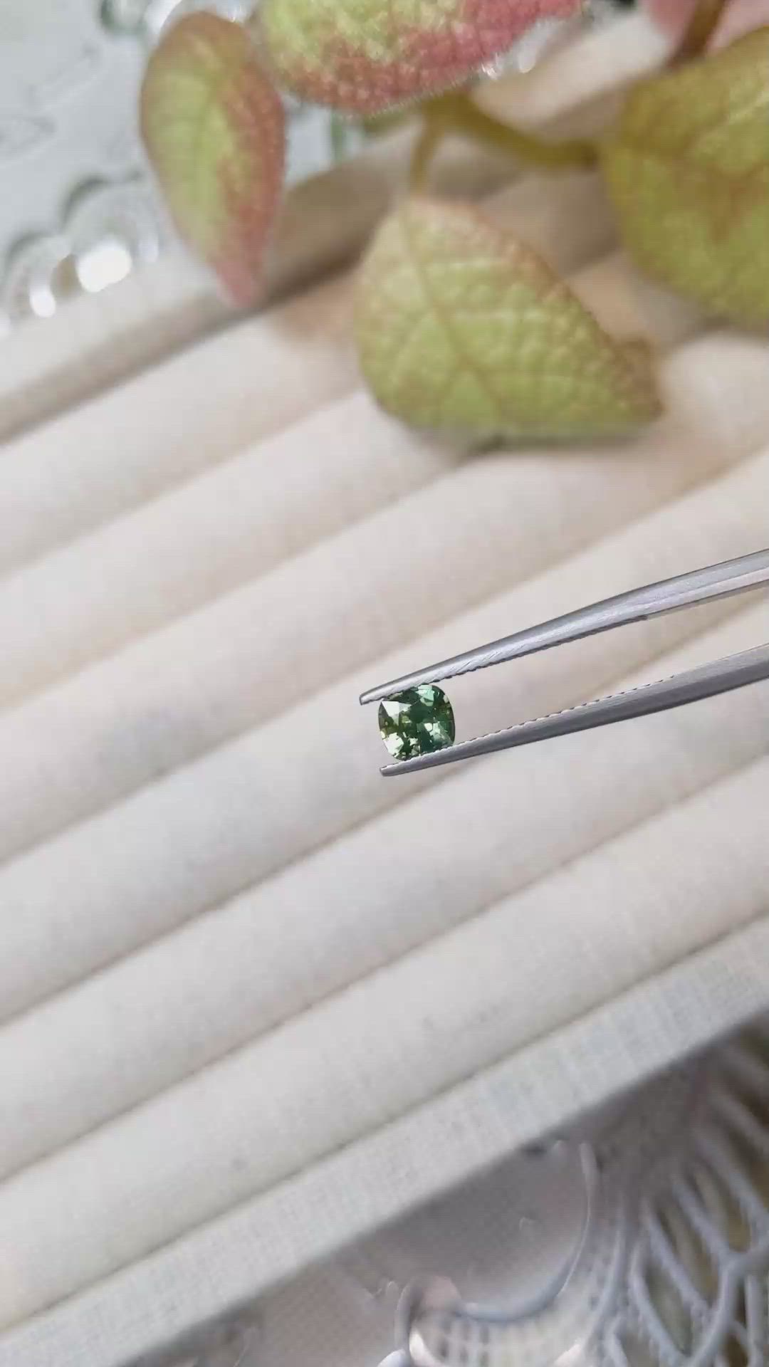 0.62 Ct. Yellowish Green Sapphire from Madagascar Size Video