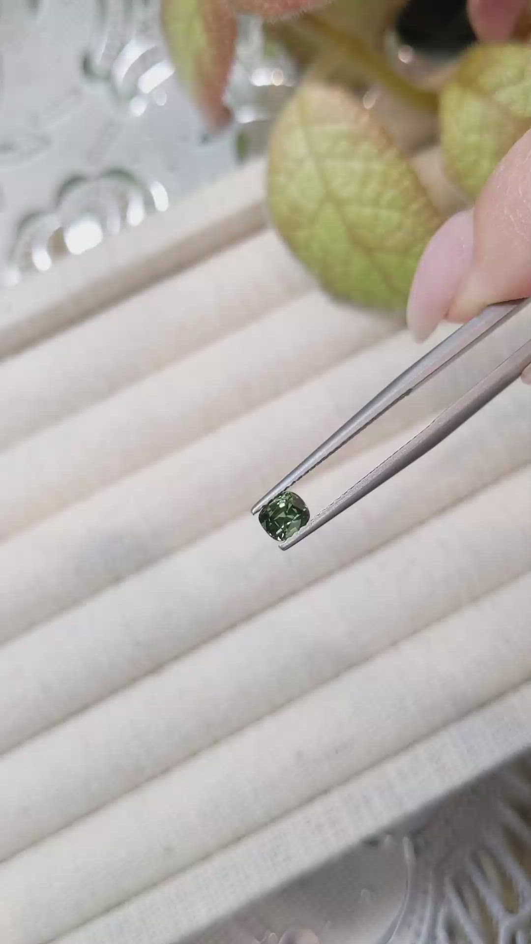 0.53 Ct. Yellowish Green Sapphire from Madagascar Size Video