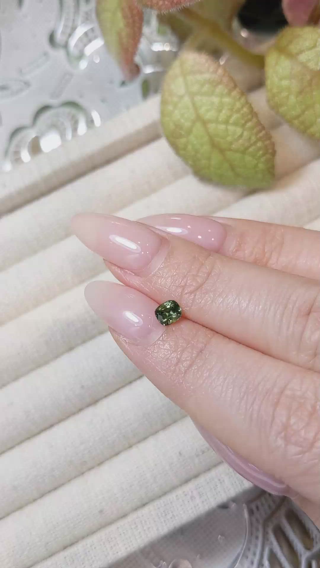 0.53 Ct. Yellowish Green Sapphire from Madagascar Size Video