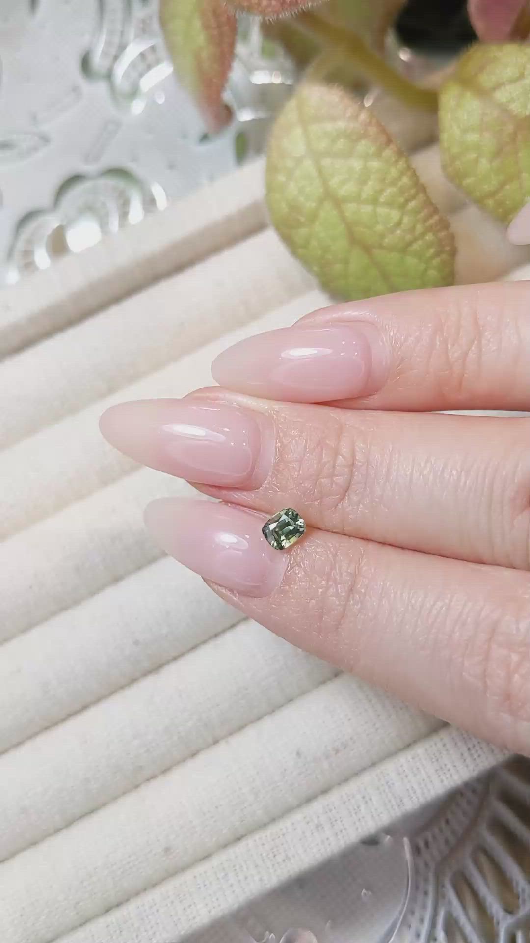 0.51 Ct. Yellowish Green Sapphire from Madagascar Size Video