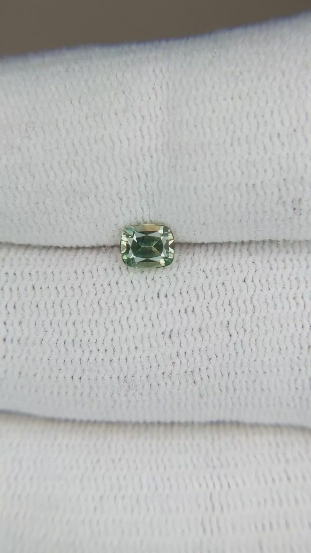 0.51 Ct. Yellowish Green Sapphire from Madagascar Size Video